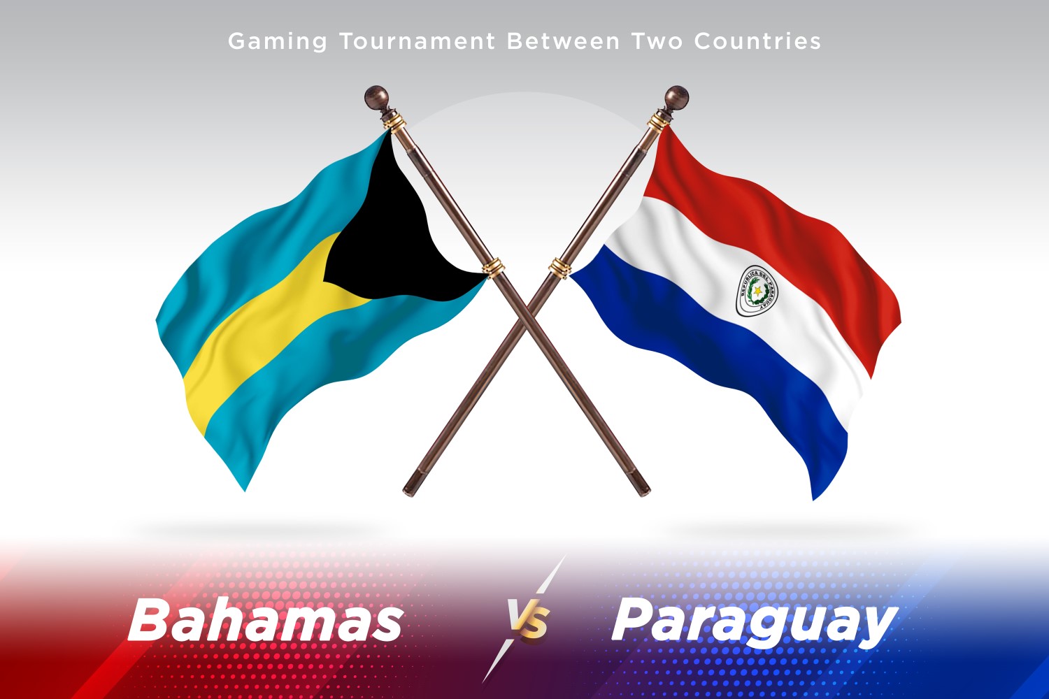 Bahamas versus Paraguay Two Flags