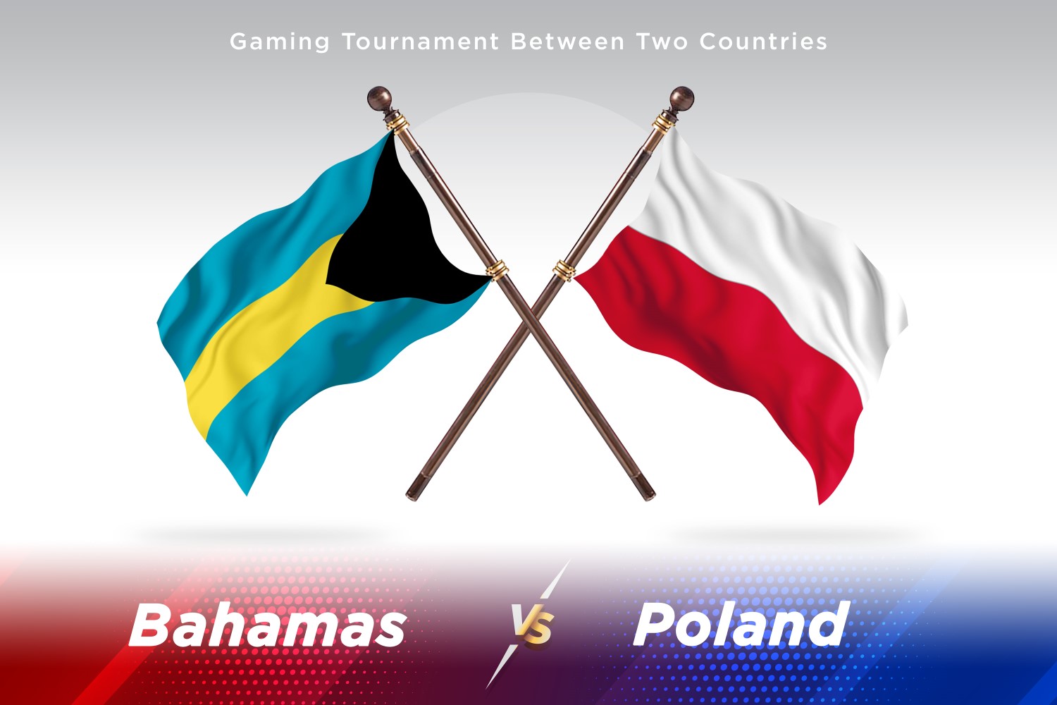 Bahamas versus Poland Two Flags