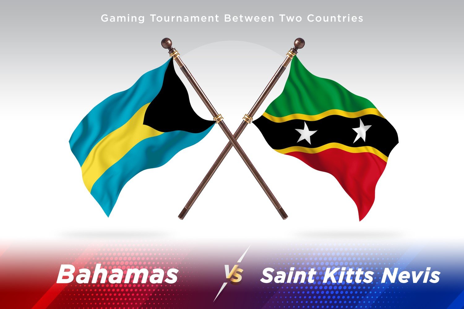 Bahamas versus saint Kitts and Nevis Two Flags