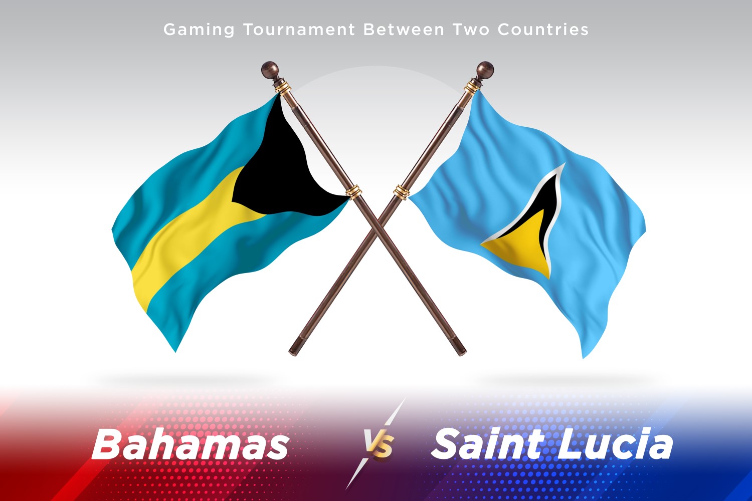 Bahamas versus saint Lucia Two Flags