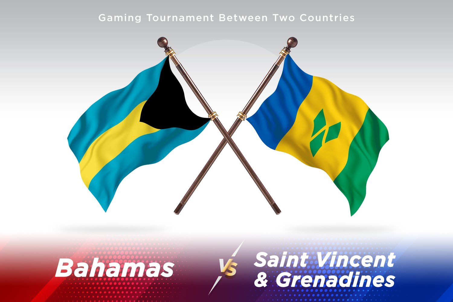 Bahamas versus saint Vincent and the grenadines Two Flags