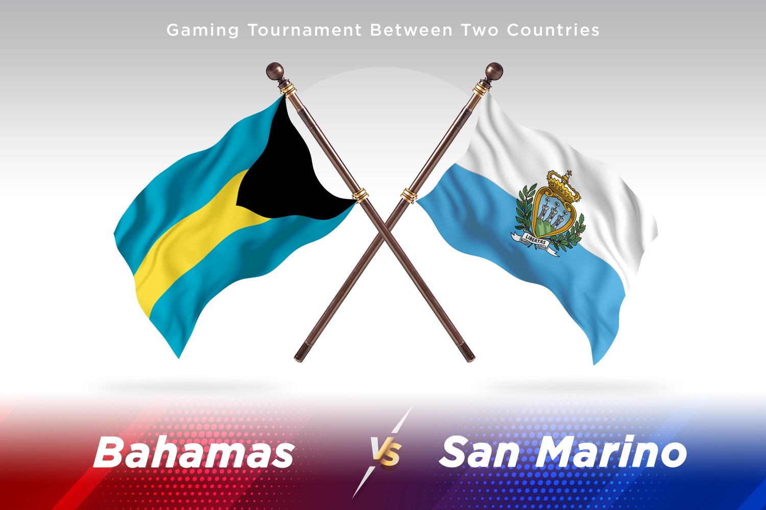 Bahamas versus san Marino Two Flags