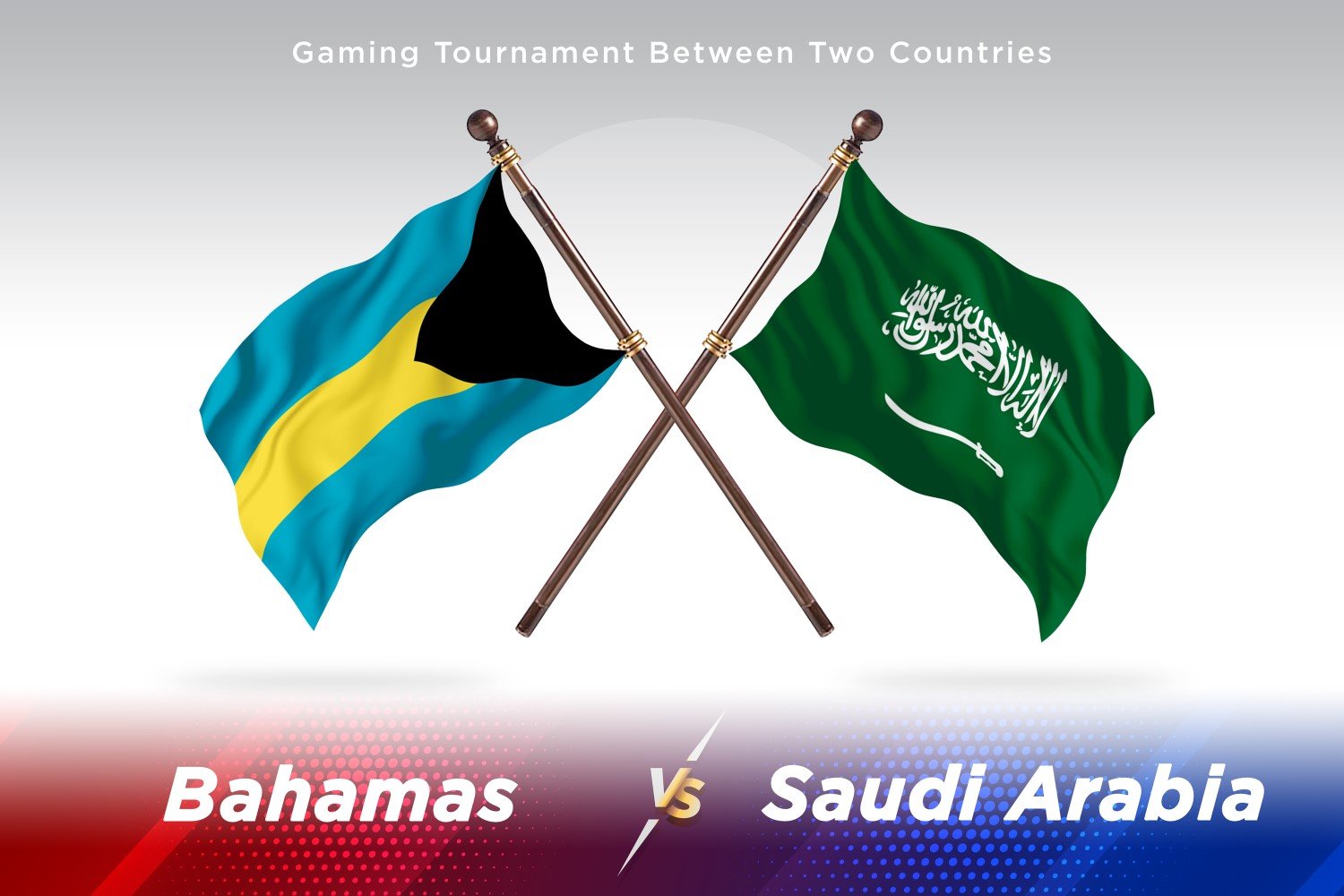 Bahamas versus Saudi Arabia Two Flags