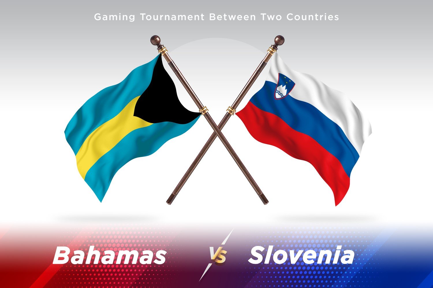 Bahamas versus Slovenia Two Flags