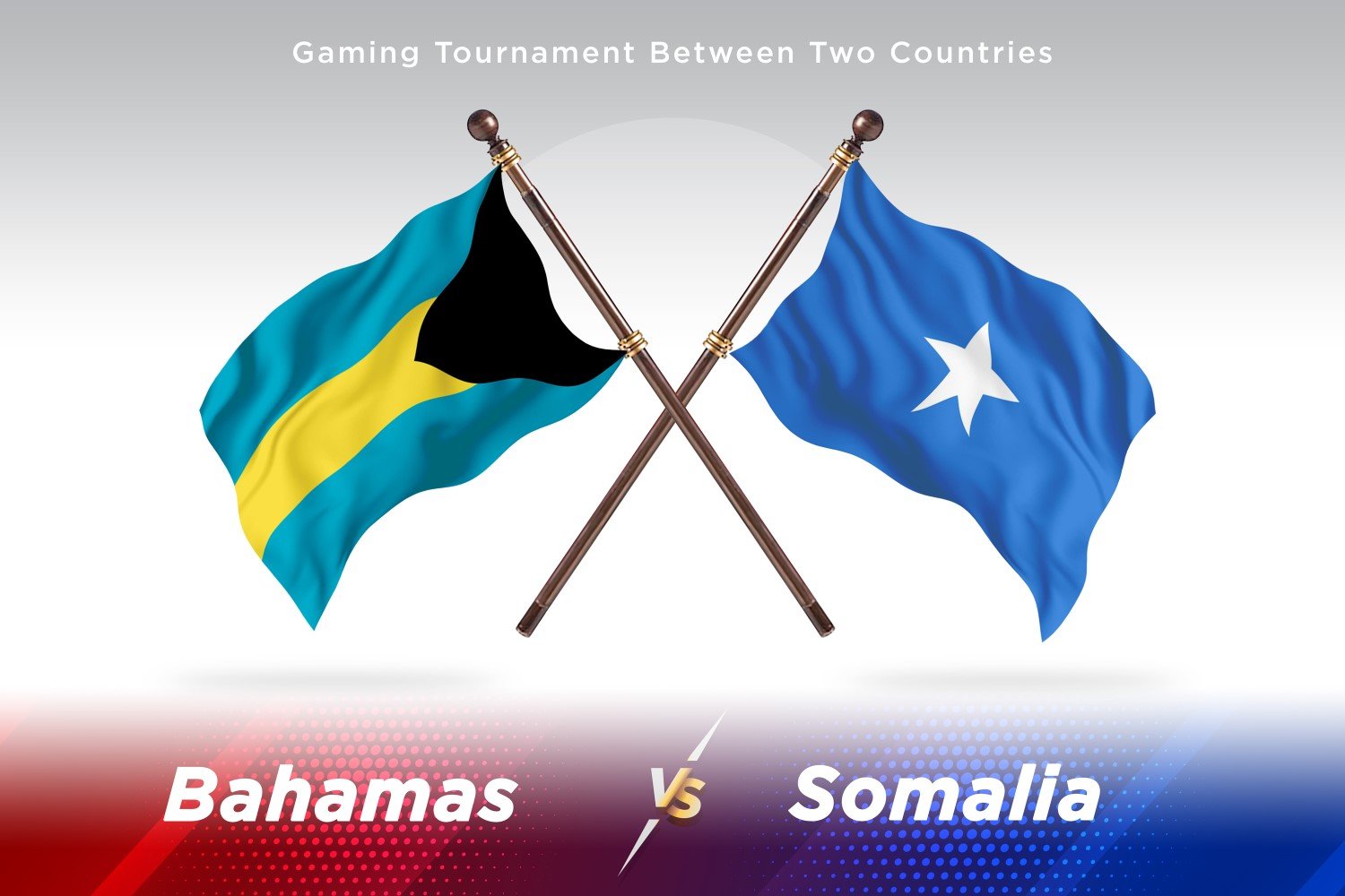 Bahamas versus Somalia Two Flags