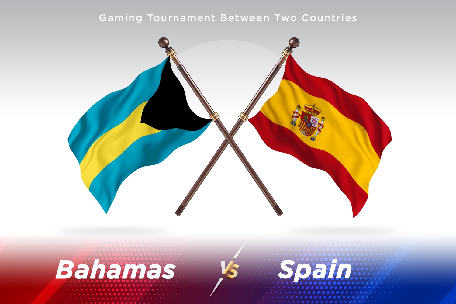 Bahamas versus Spain Two Flags