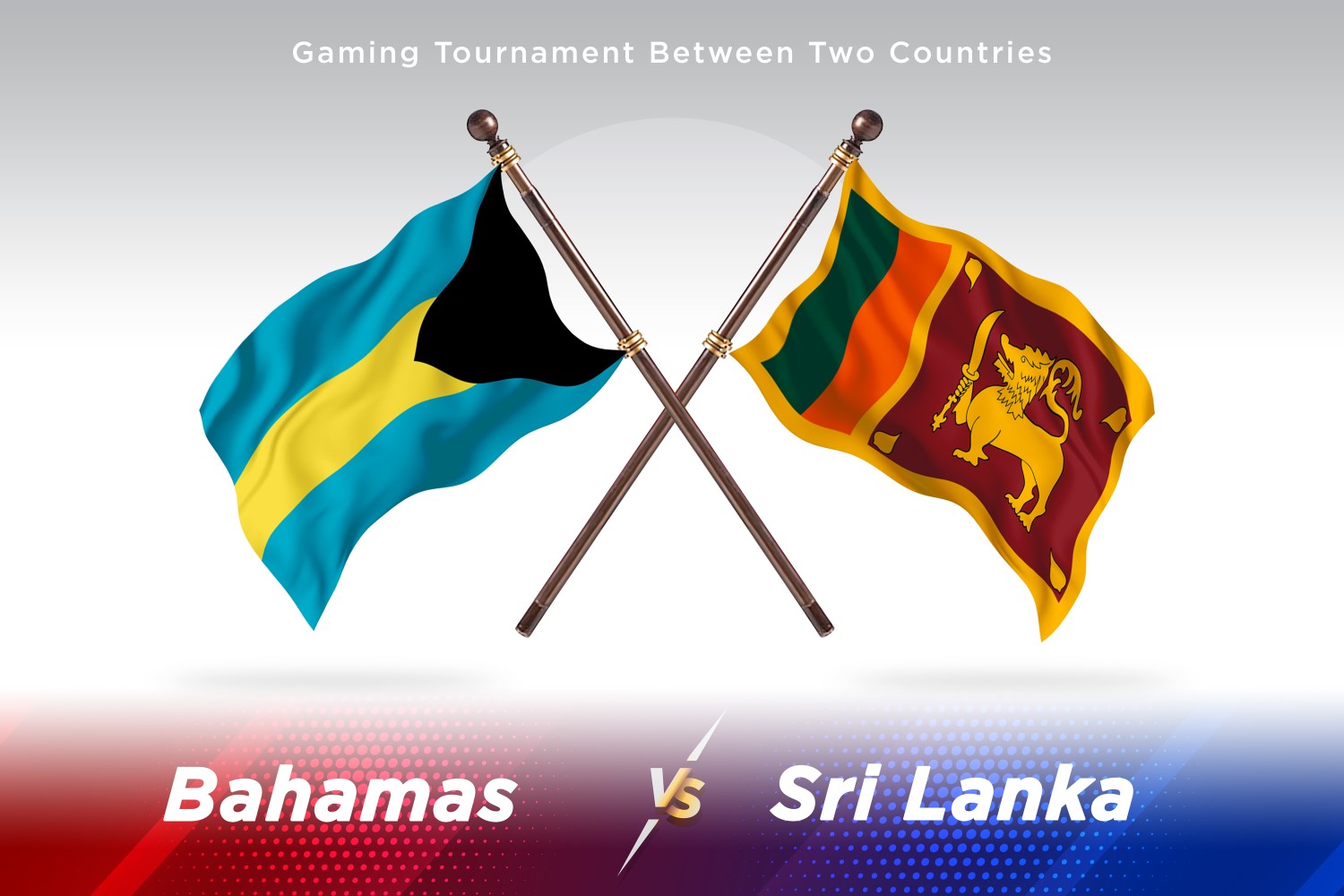 Bahamas versus Sri Lanka Two Flags