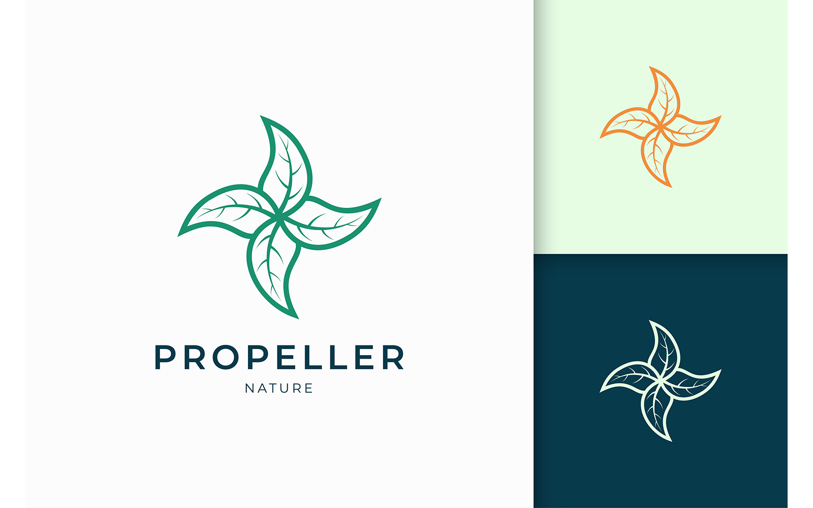 Leaf propeller logo template