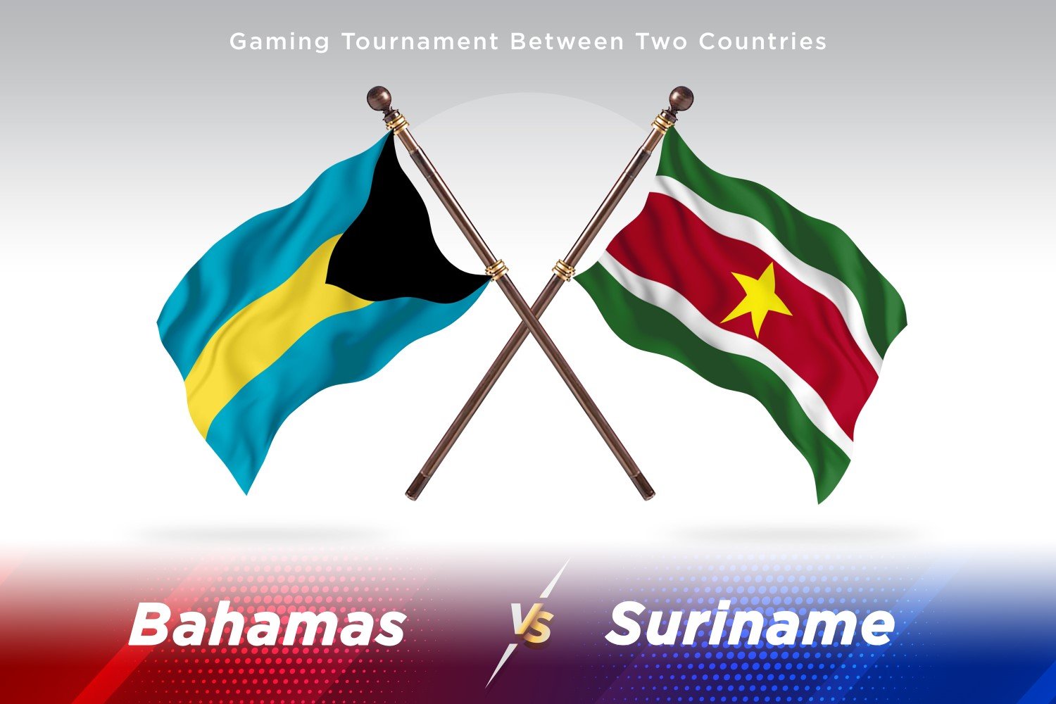 Bahamas versus Suriname Two Flags