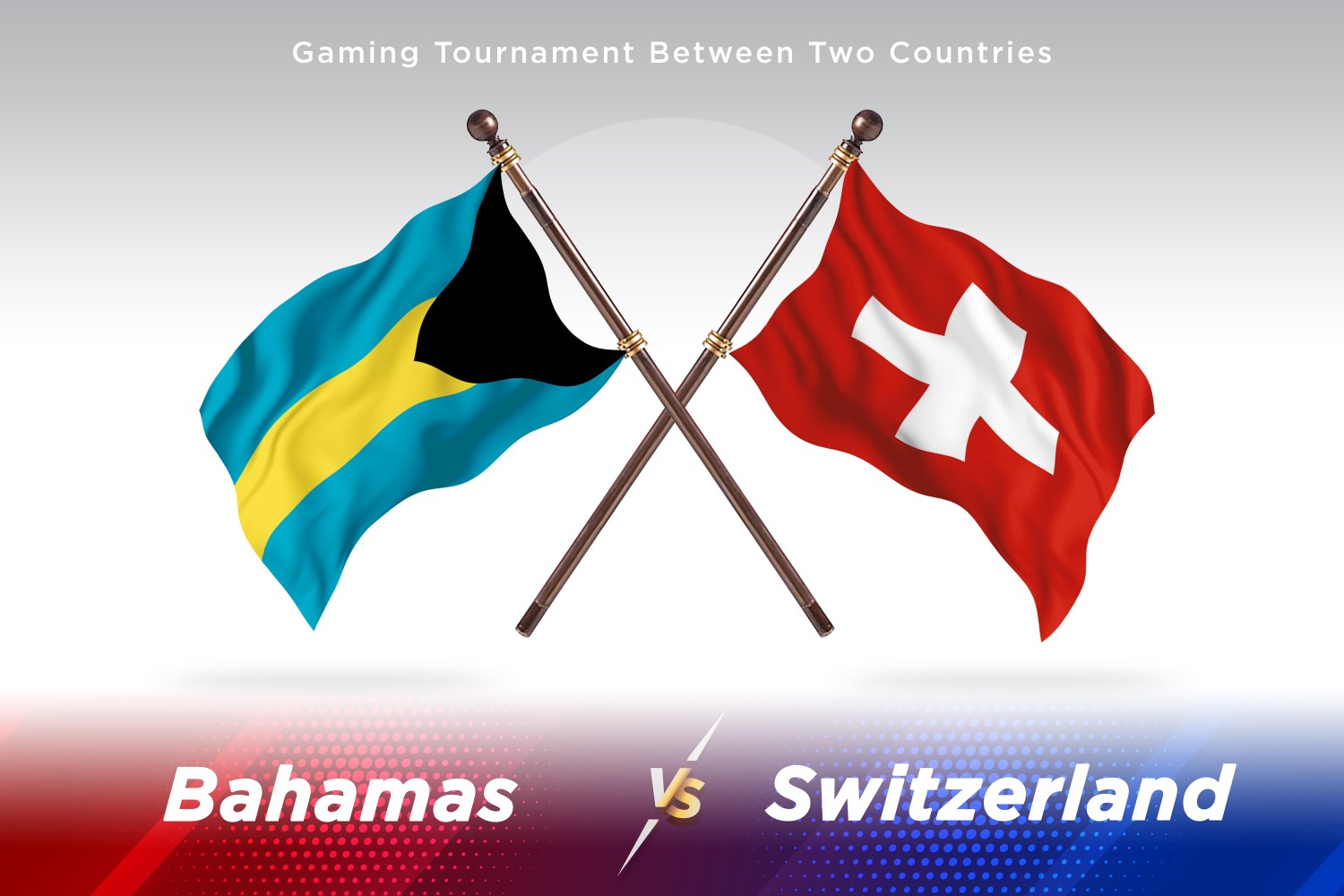 Bahamas versus Switzerland Two Flags