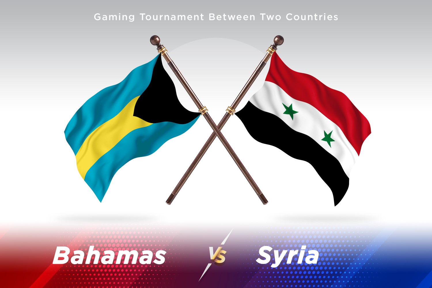 Bahamas versus Syria Two Flags