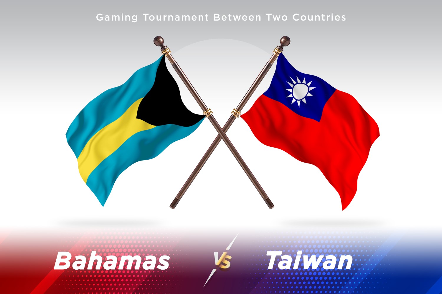 Bahamas versus Taiwan Two Flags