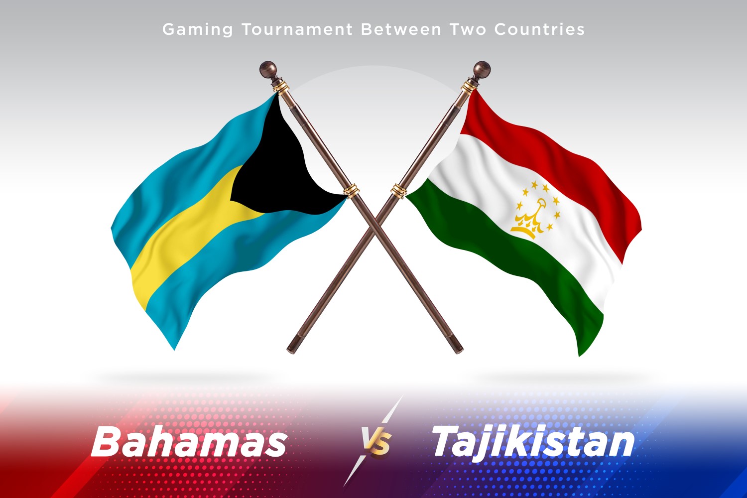 Bahamas versus Tajikistan Two Flags