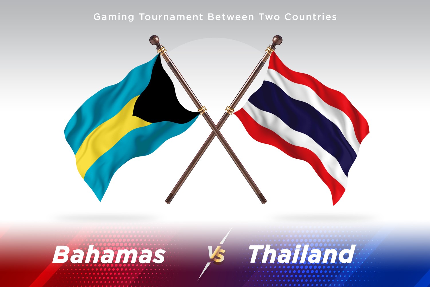 Bahamas versus Thailand Two Flags