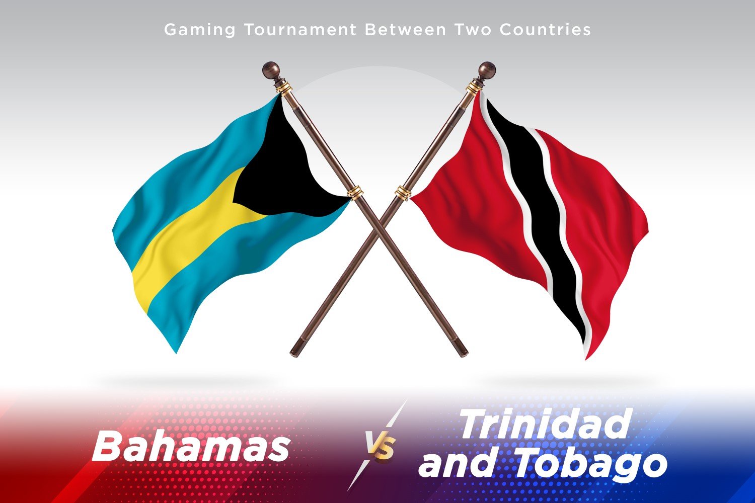 Bahamas versus Trinidad and Tobago Two Flags