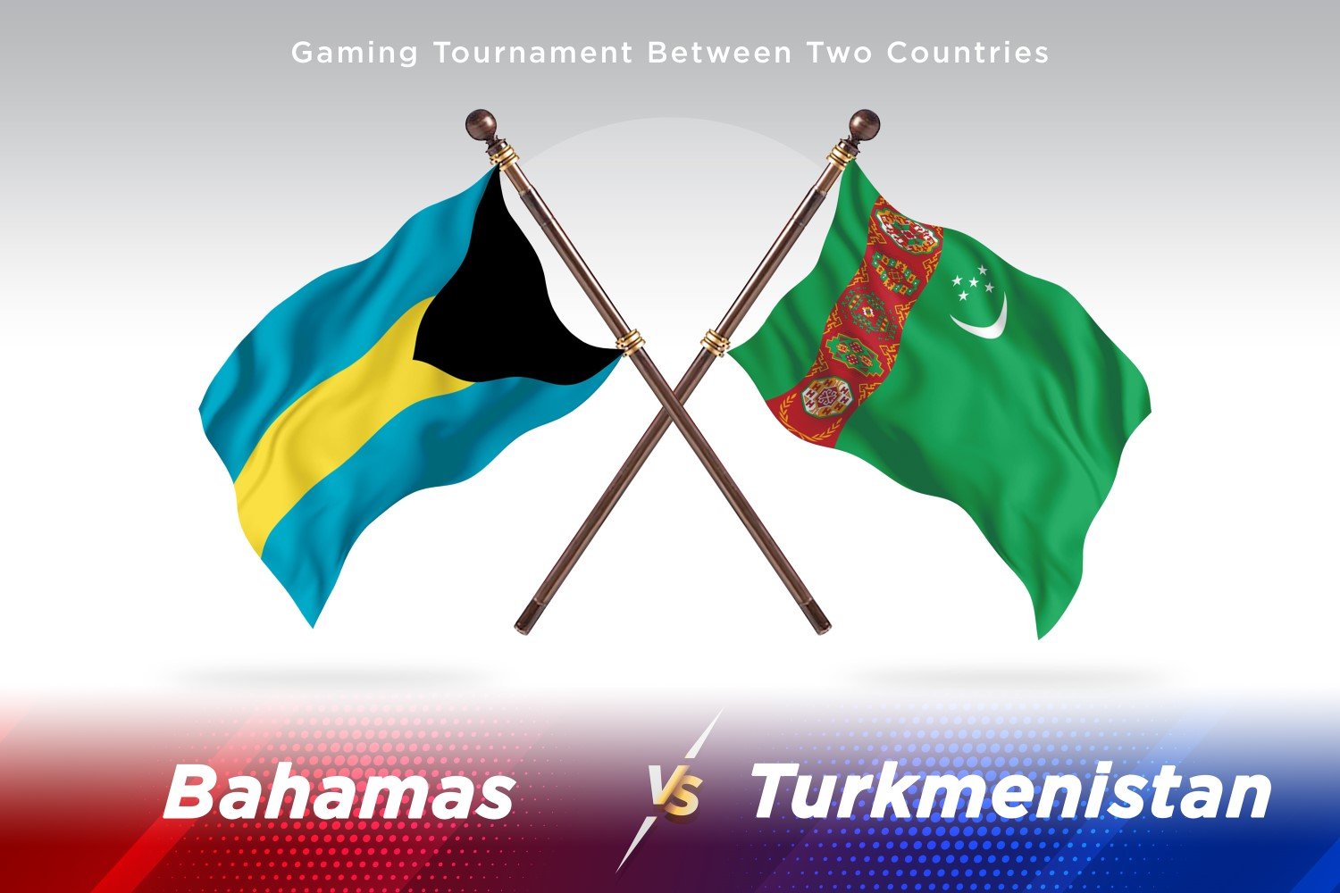 Bahamas versus Turkmenistan Two Flags