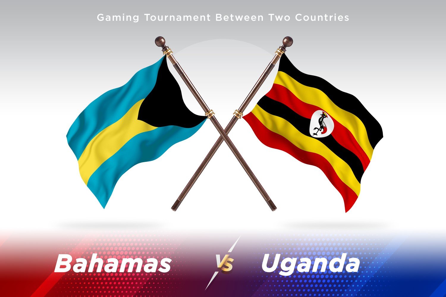 Bahamas versus Uganda Two Flags