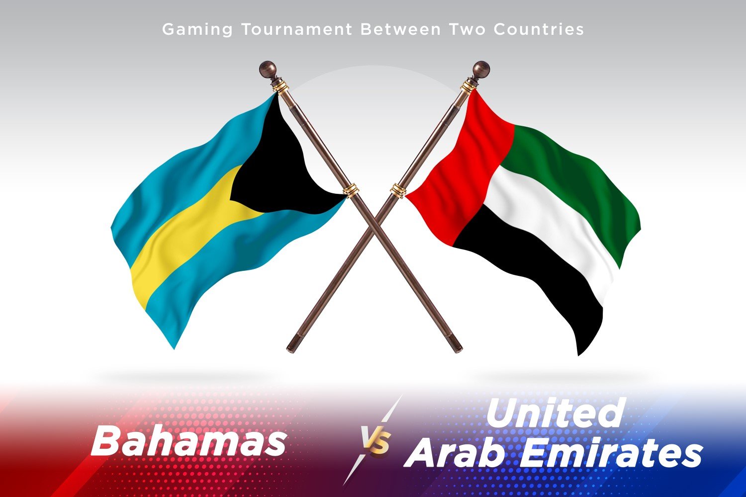 Bahamas versus united Arab emirates Two Flags