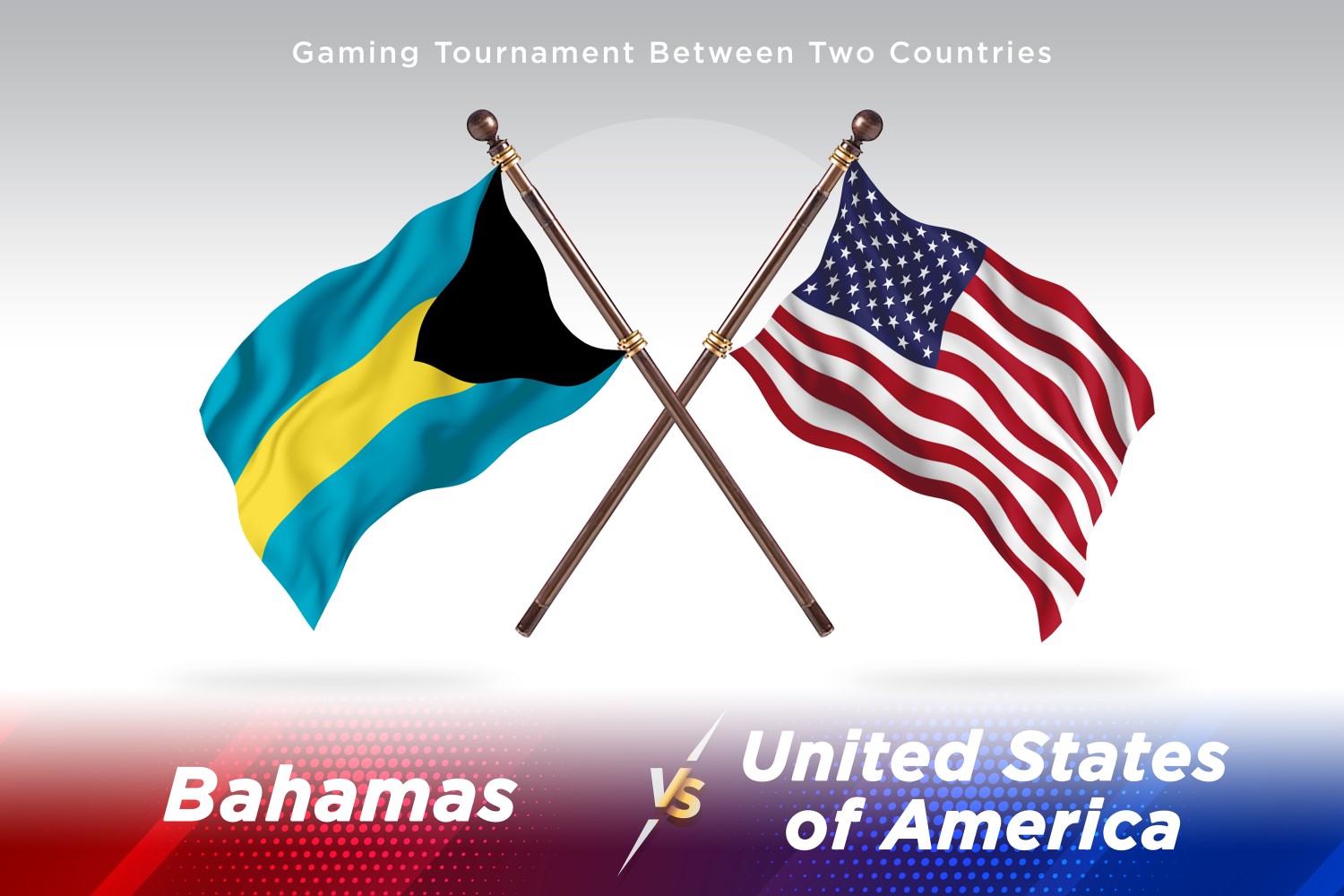 Bahamas versus united states of America Two Flags