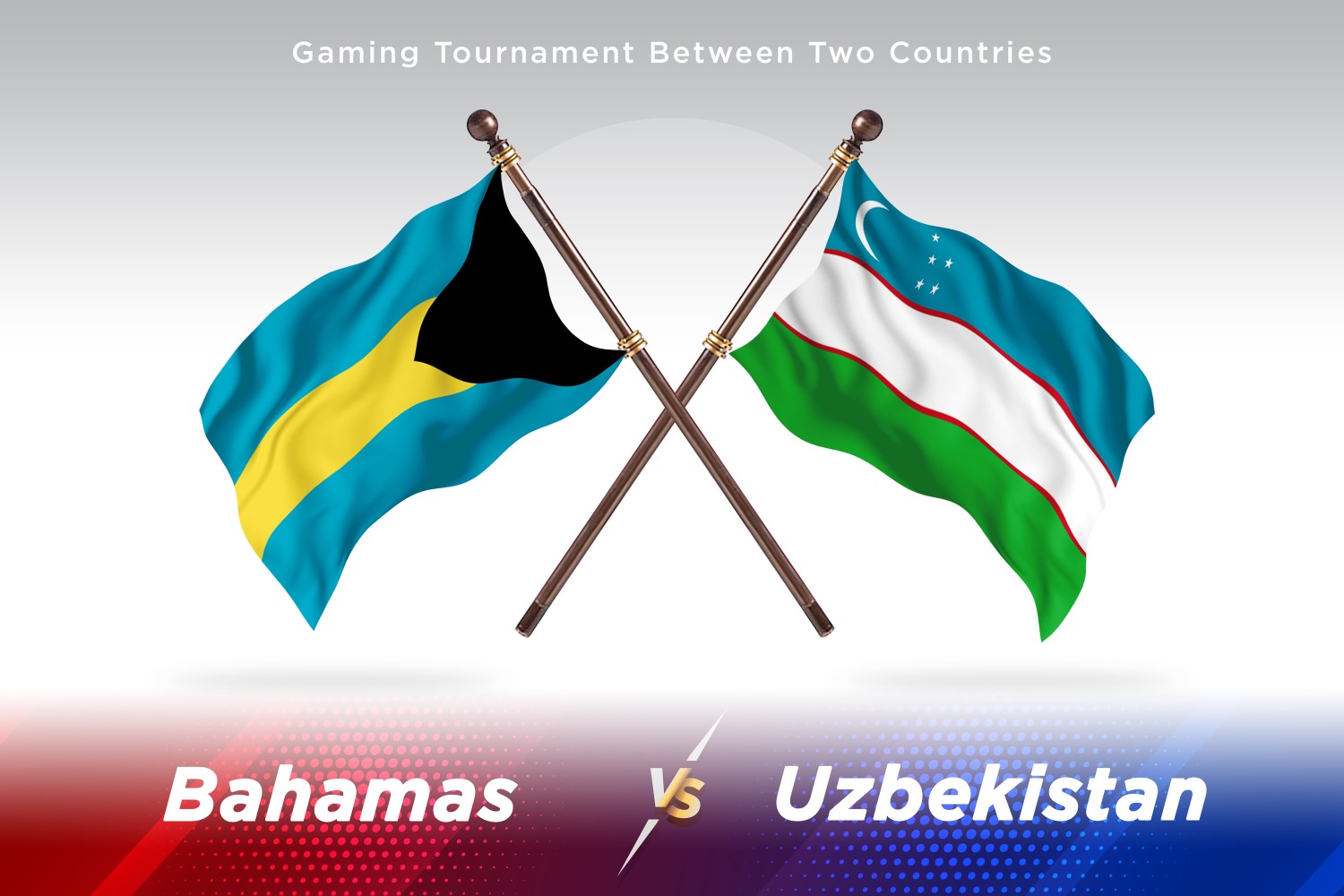 Bahamas versus Uzbekistan Two Flags