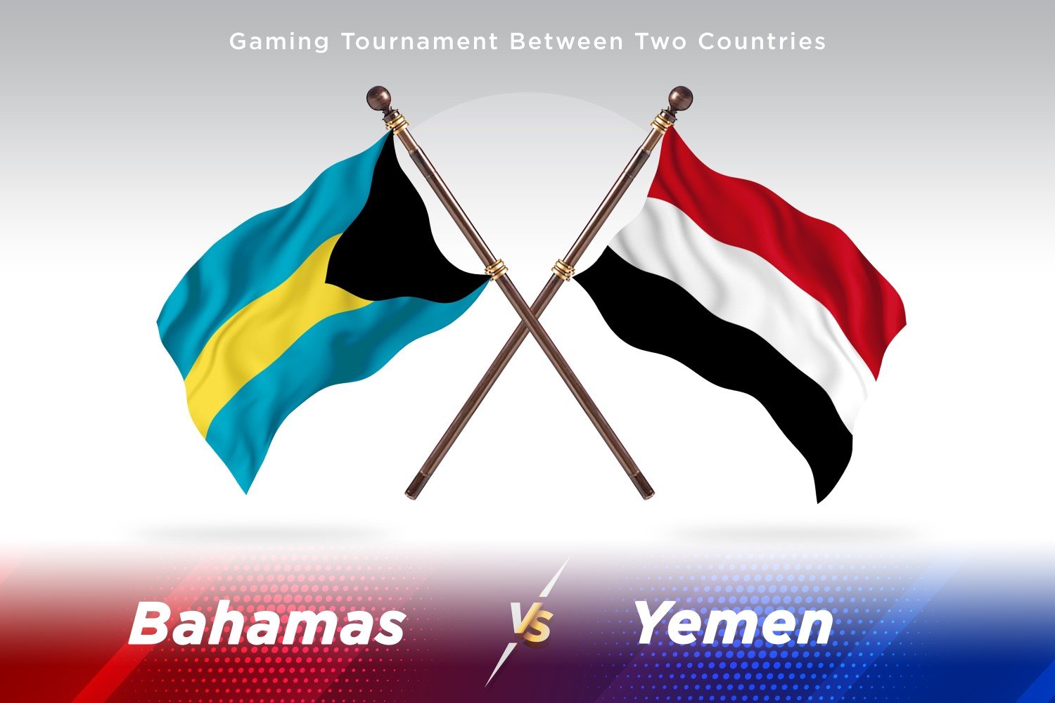 Bahamas versus Yemen Two Flags