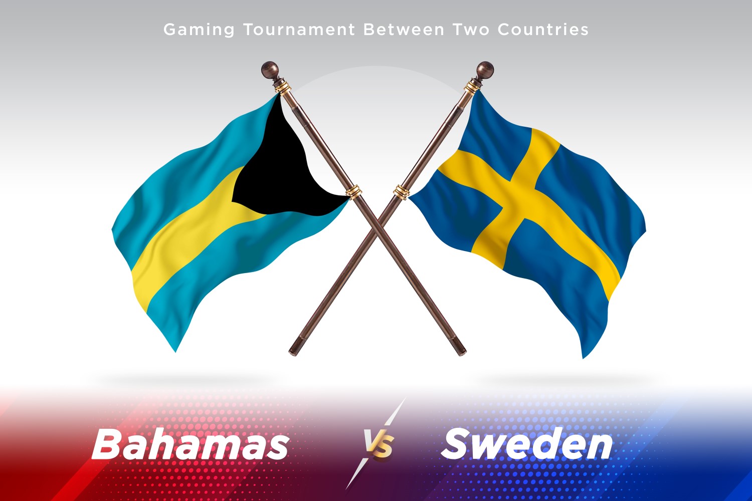 Bahamas versus Sweden Two Flags