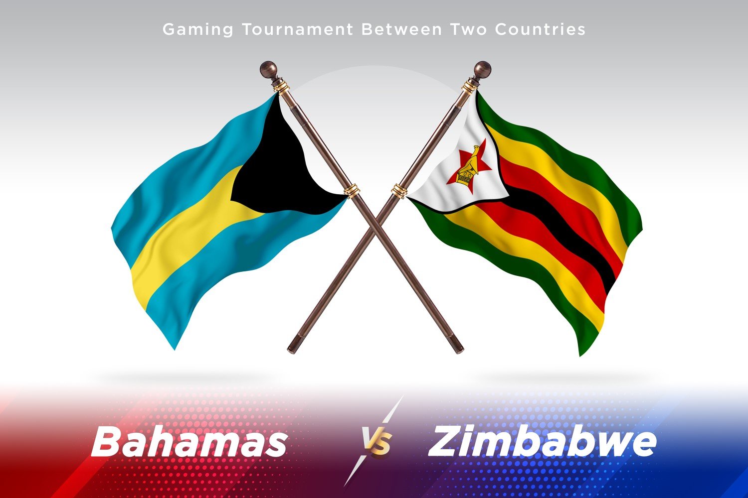 Bahamas versus Zimbabwe Two Flags