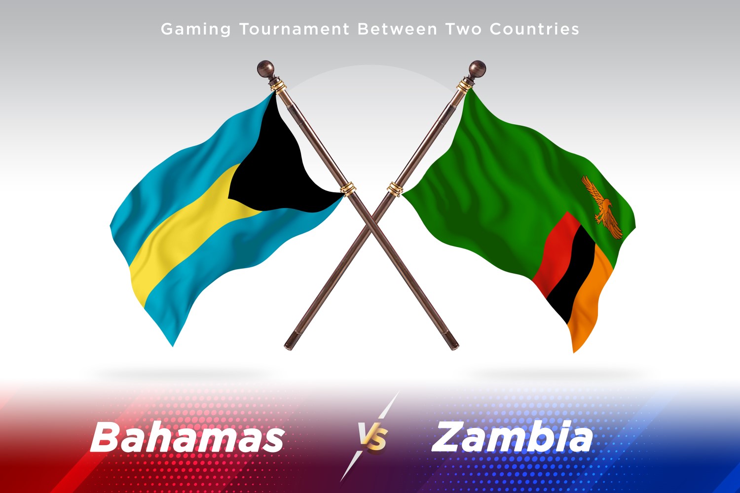 Bahamas versus Zambia Two Flags