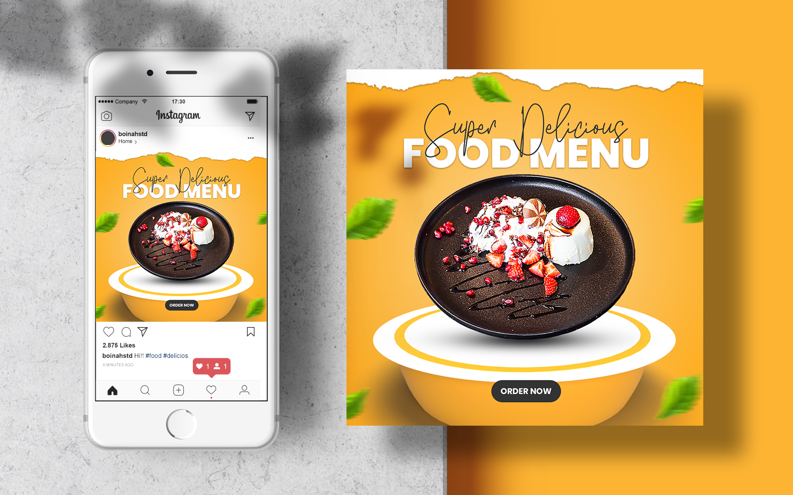 Delicious Food Menu Instagram Banner Post Template