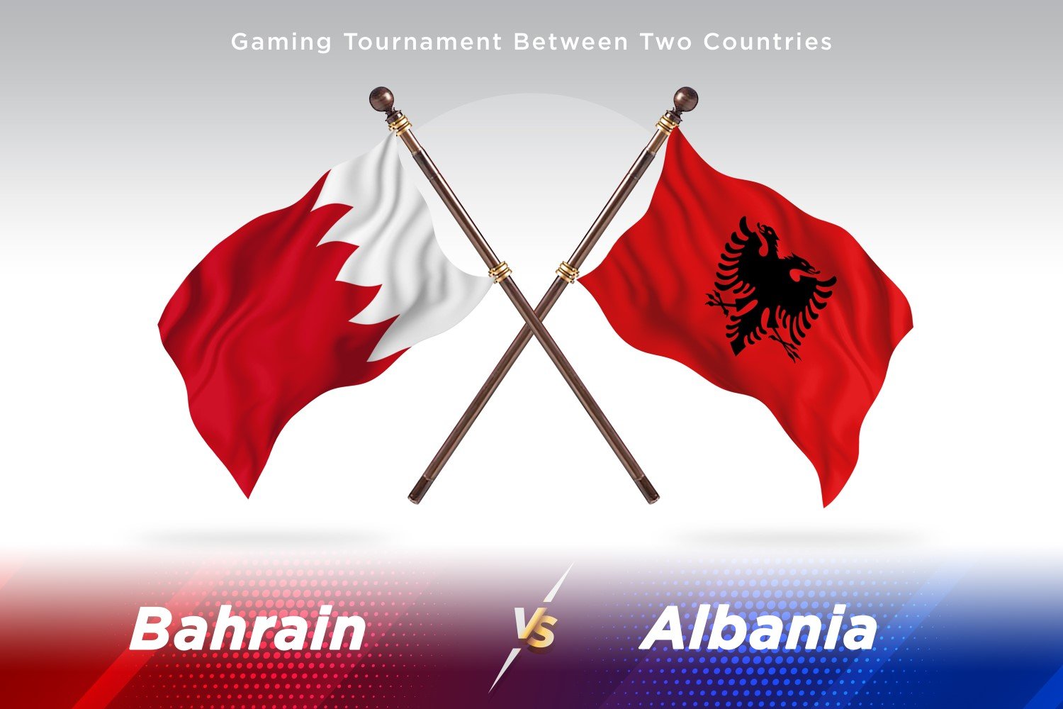 Bahrain versus Albania Two Flags