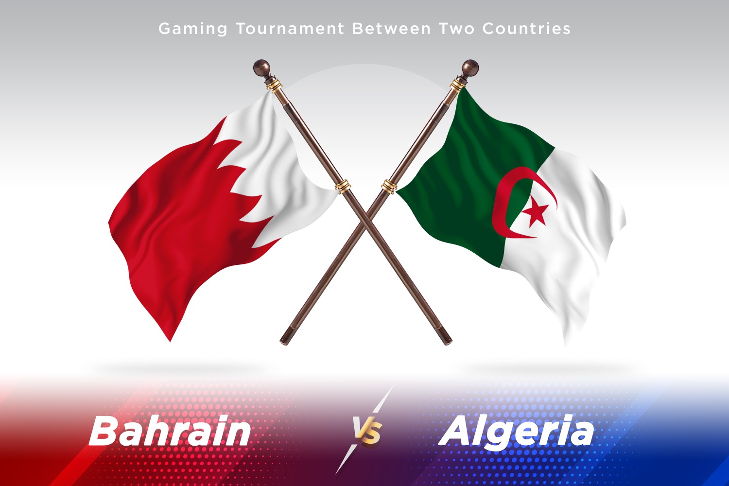 Bahrain versus Algeria Two Flags