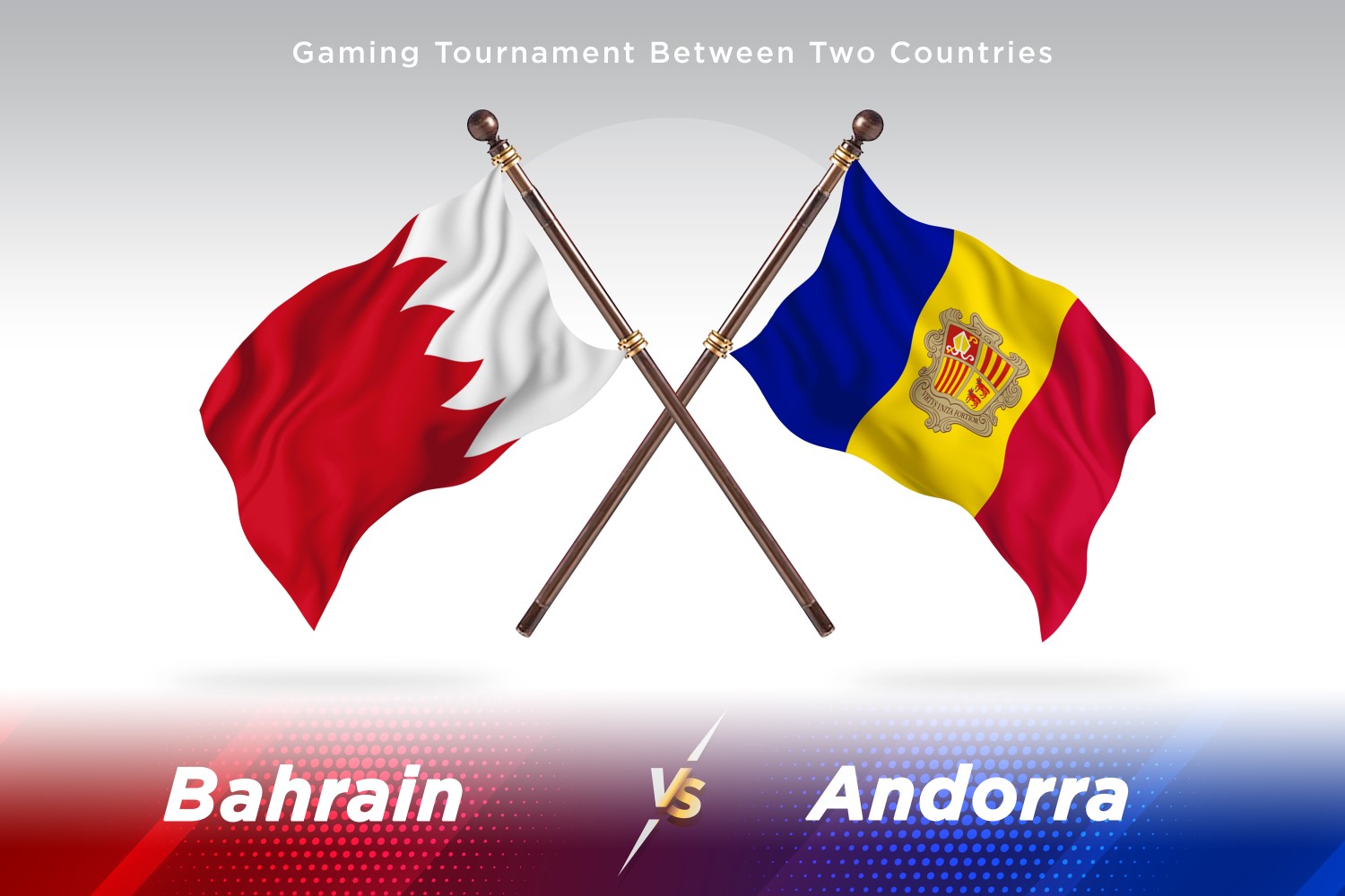 Bahrain versus Andorra Two Flags