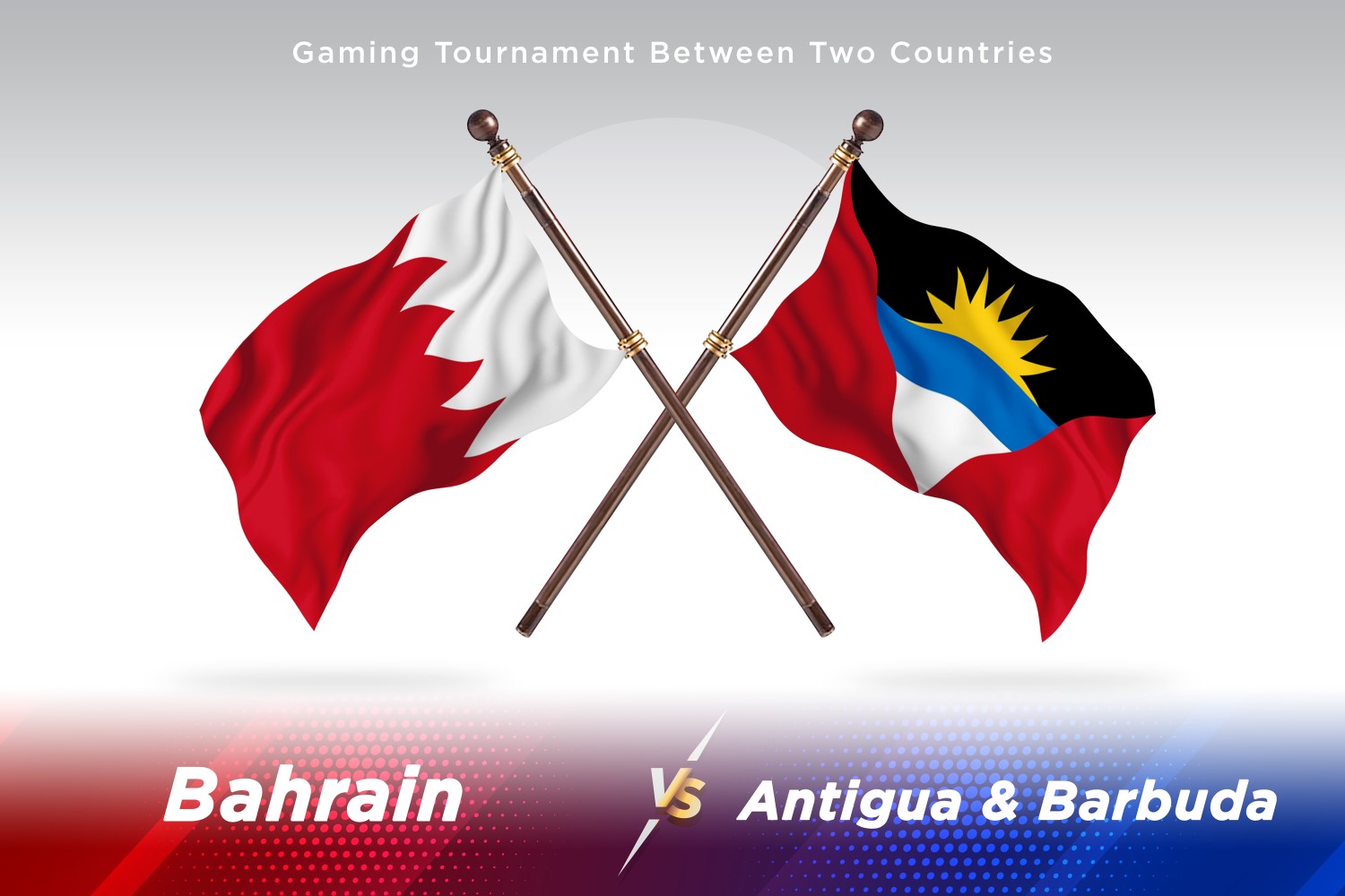 Bahrain versus Antigua and Barbuda Two Flags