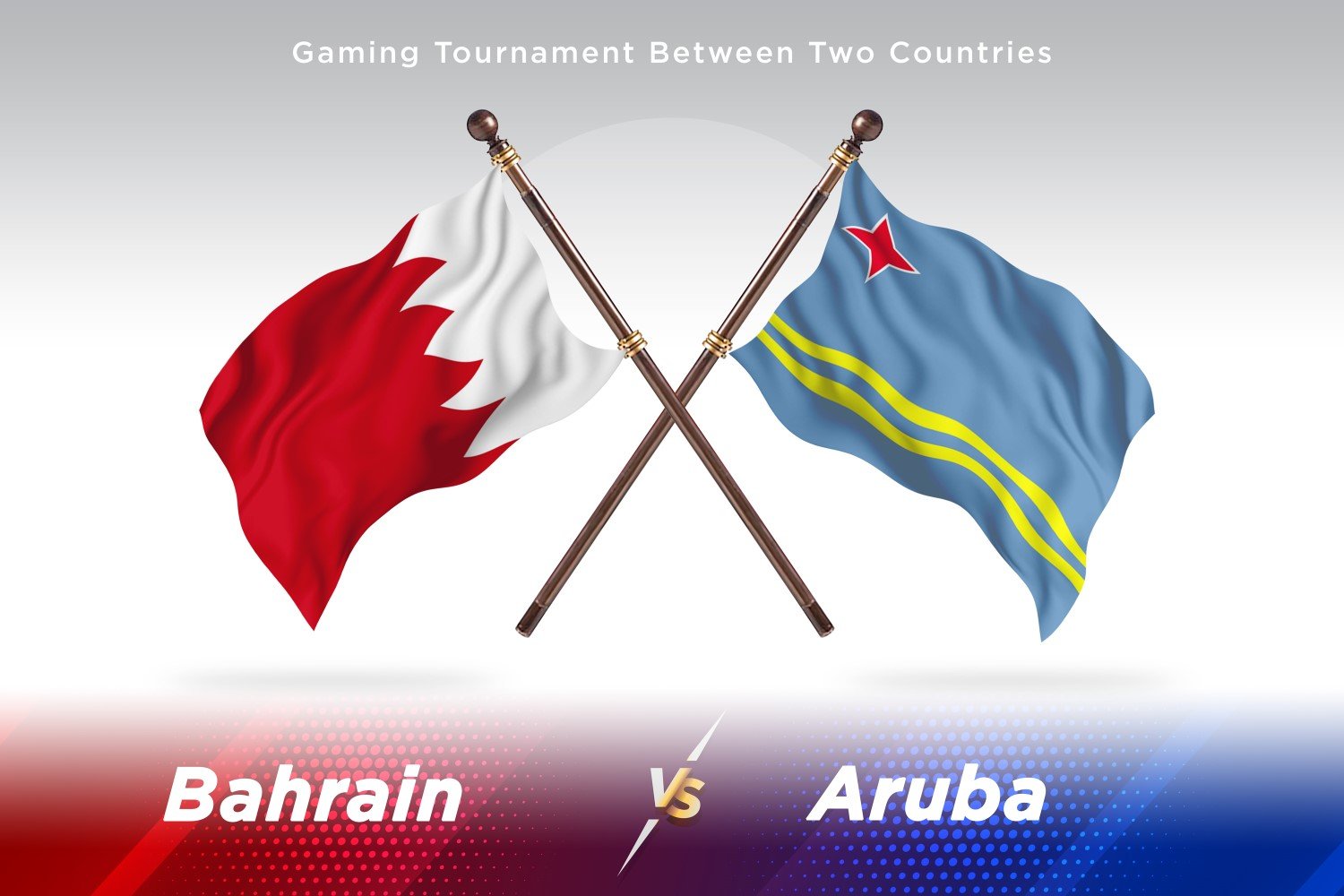 Bahrain versus Aruba Two Flags