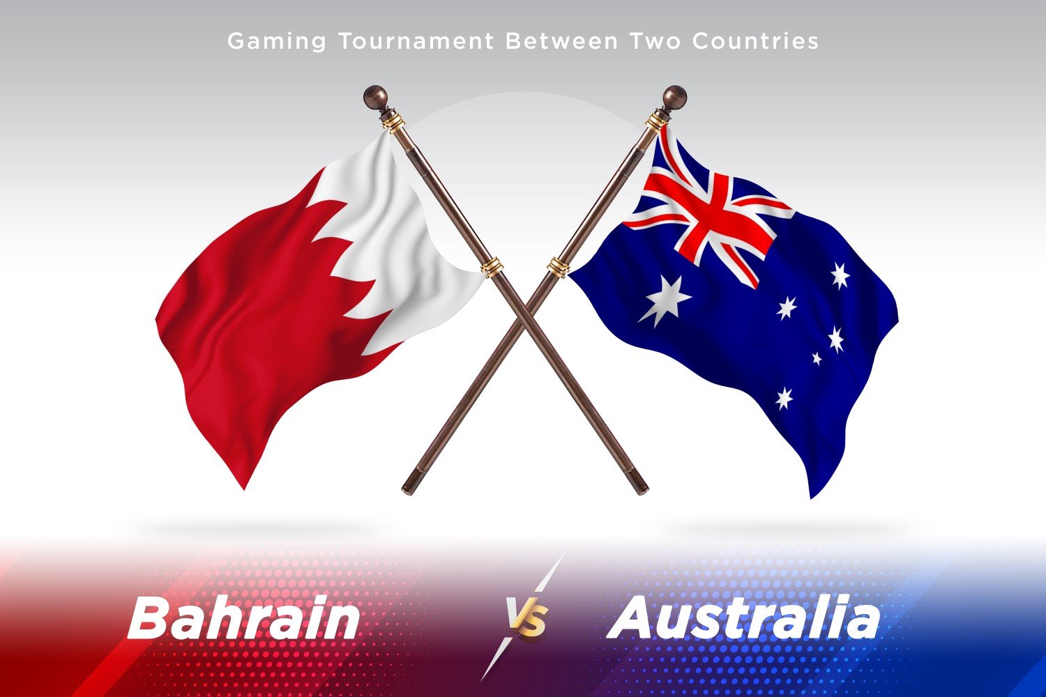 Bahrain versus Australia Two Flags