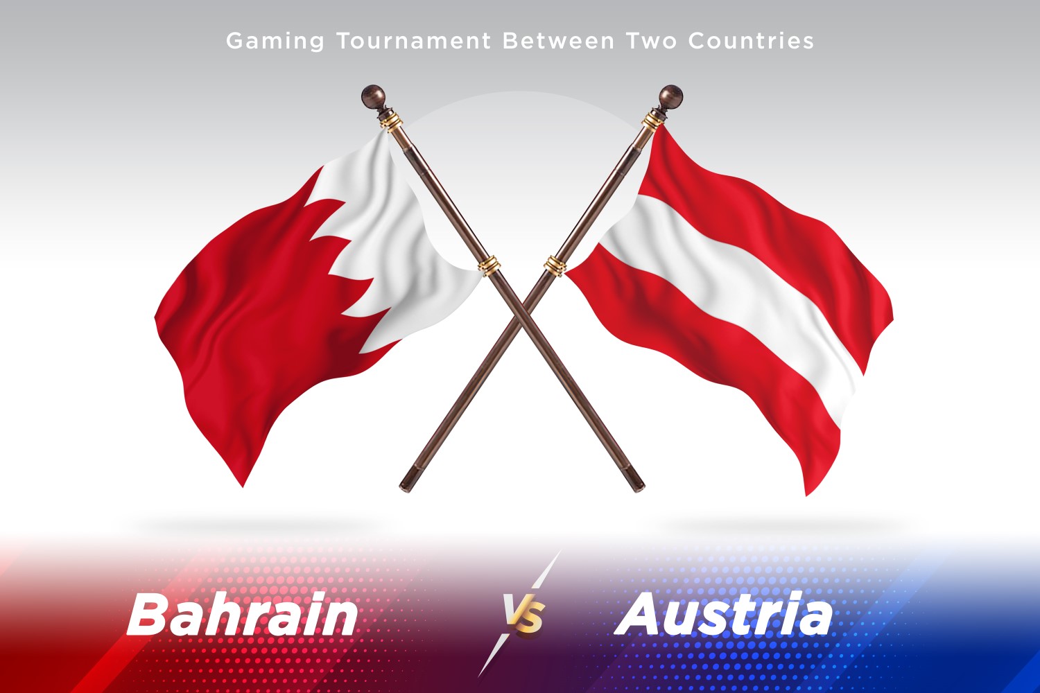 Bahrain versus Austria Two Flags