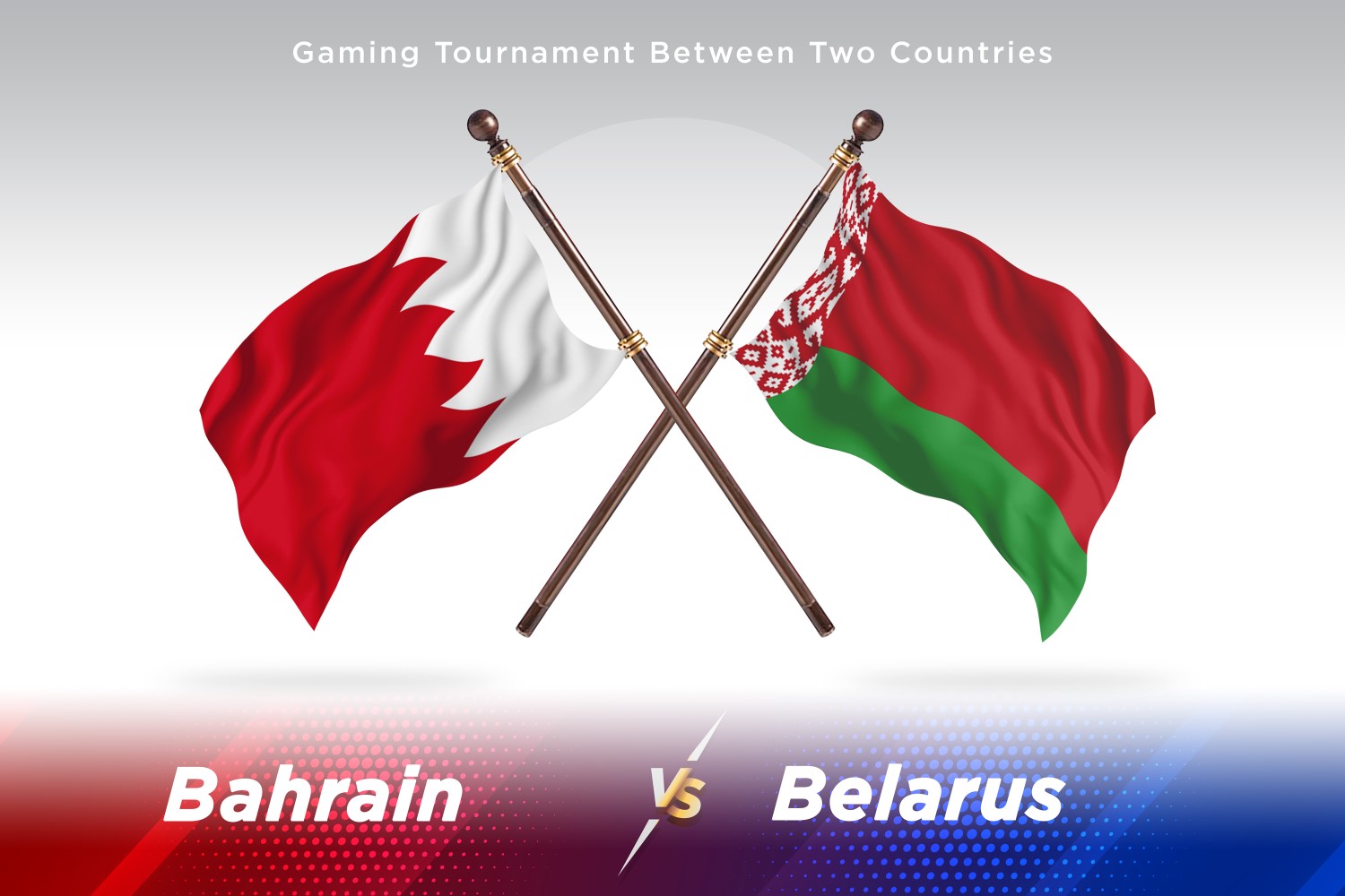 Bahrain versus Belarus Two Flags