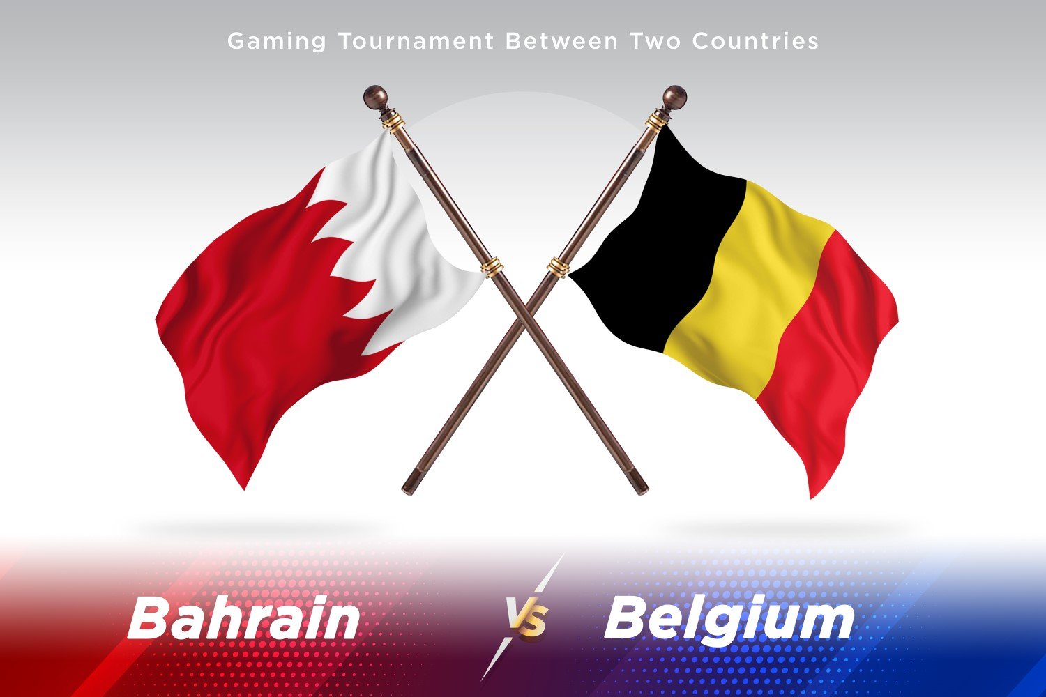 Bahrain versus Belgium Two Flags