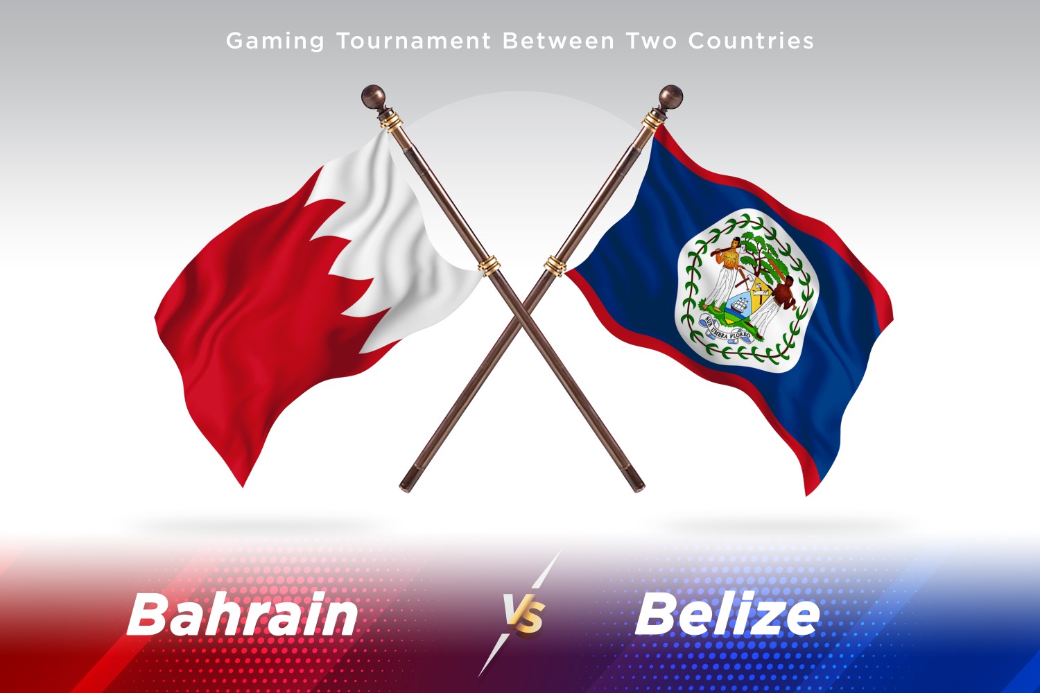 Bahrain versus Belize Two Flags