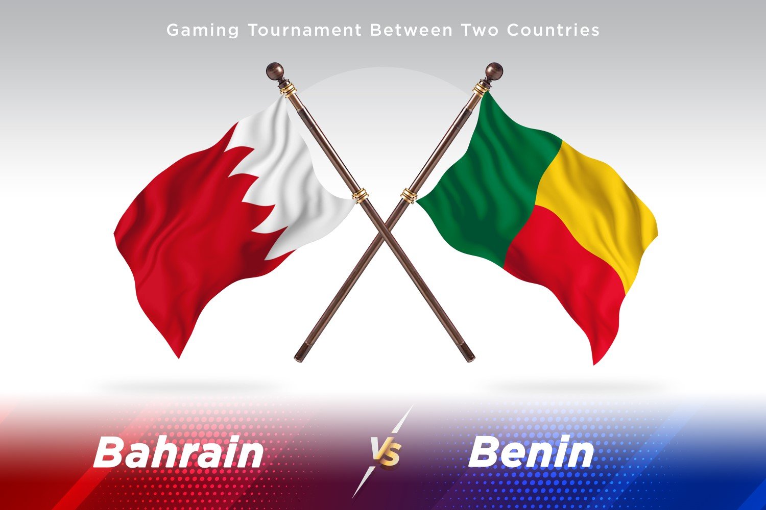 Bahrain versus Benin Two Flags