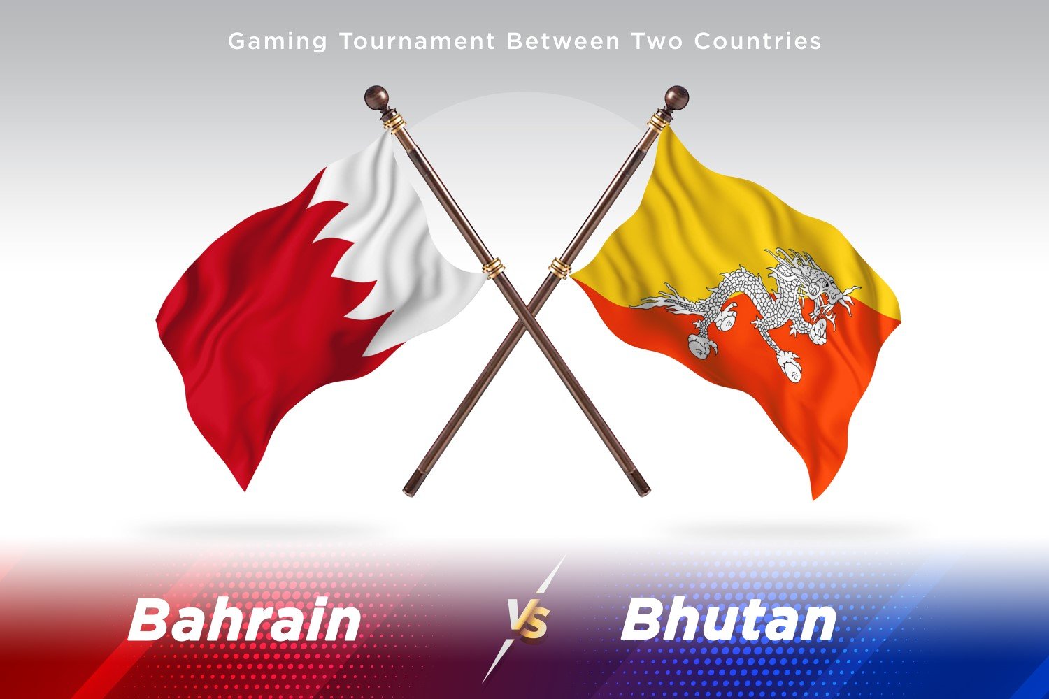 Bahrain versus Bhutan Two Flags