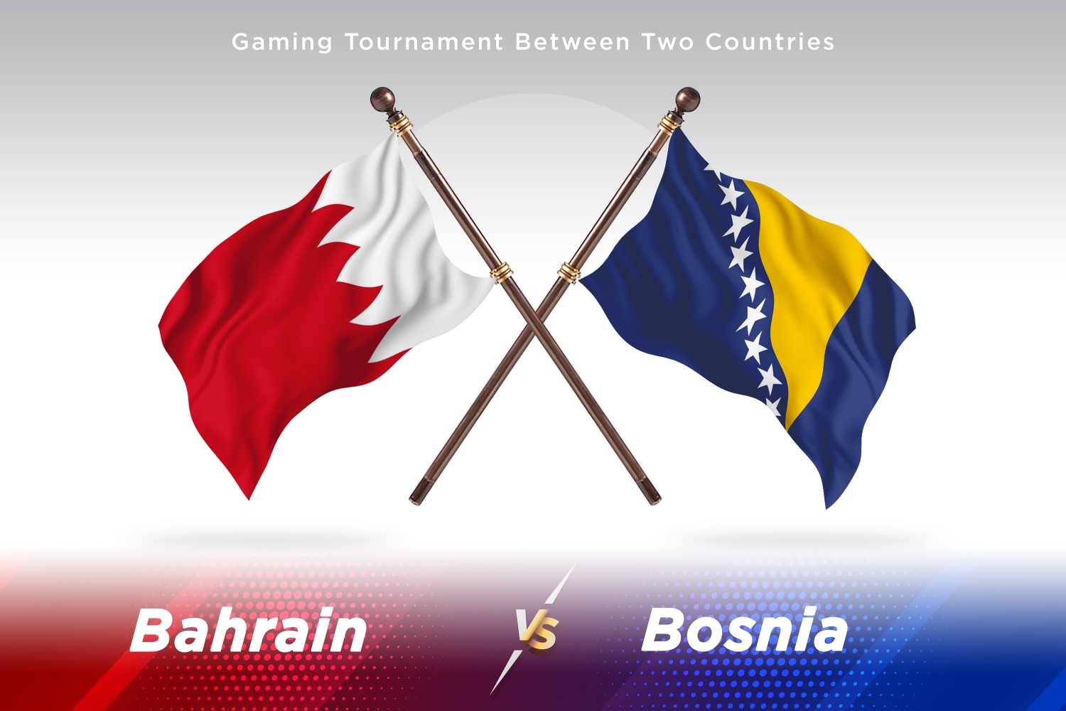 Bahrain versus Bosnia and Herzegovina Two Flags