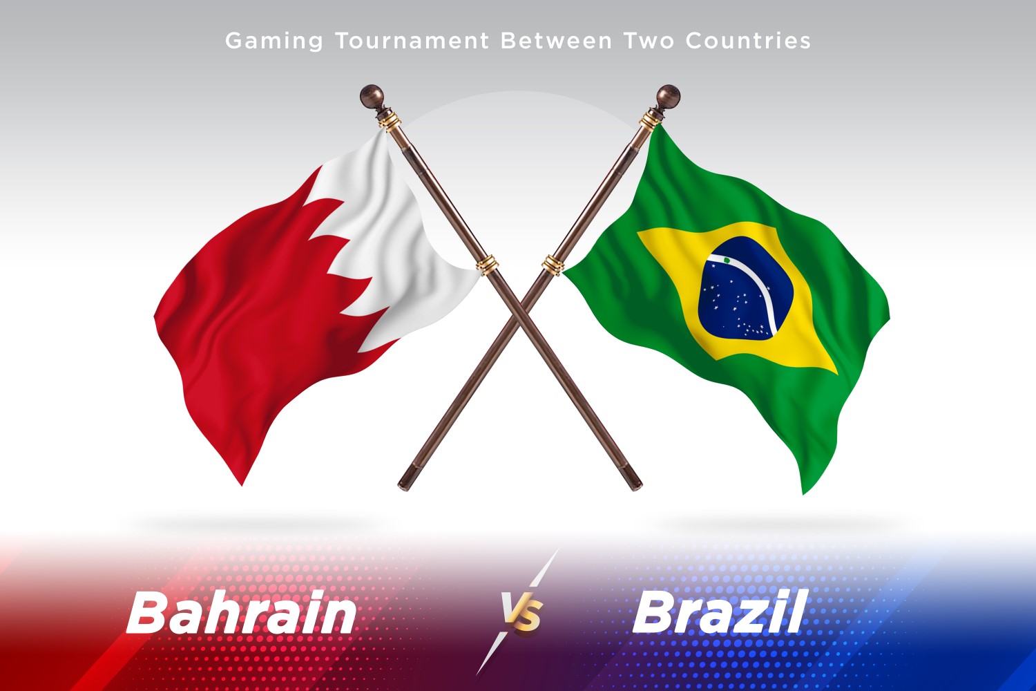 Bahrain versus brazil Two Flags