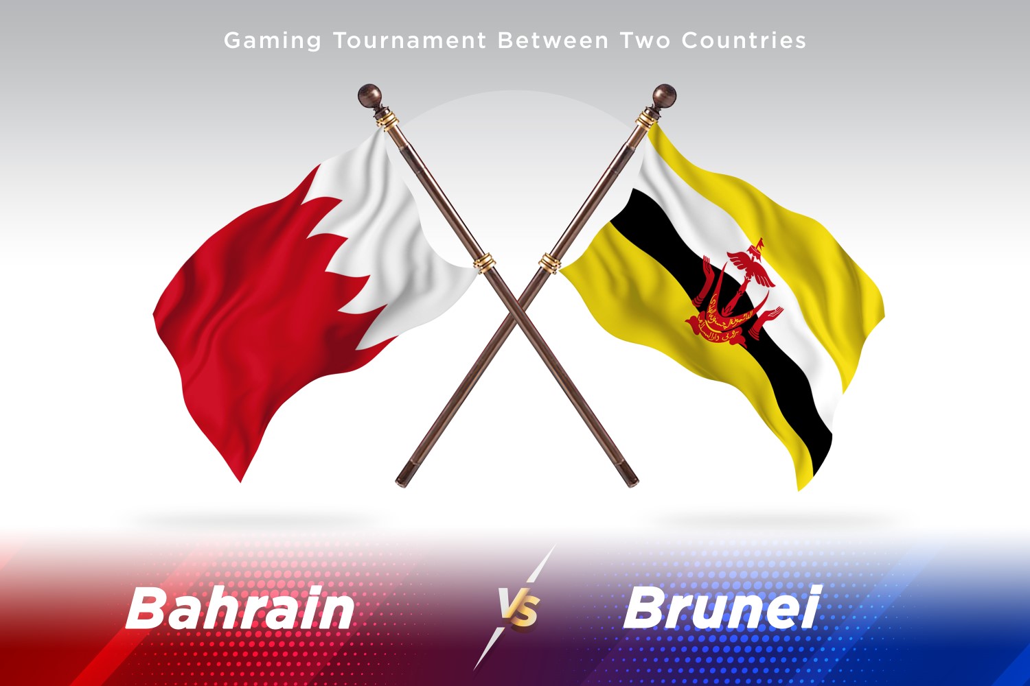 Bahrain versus Brunei Two Flags