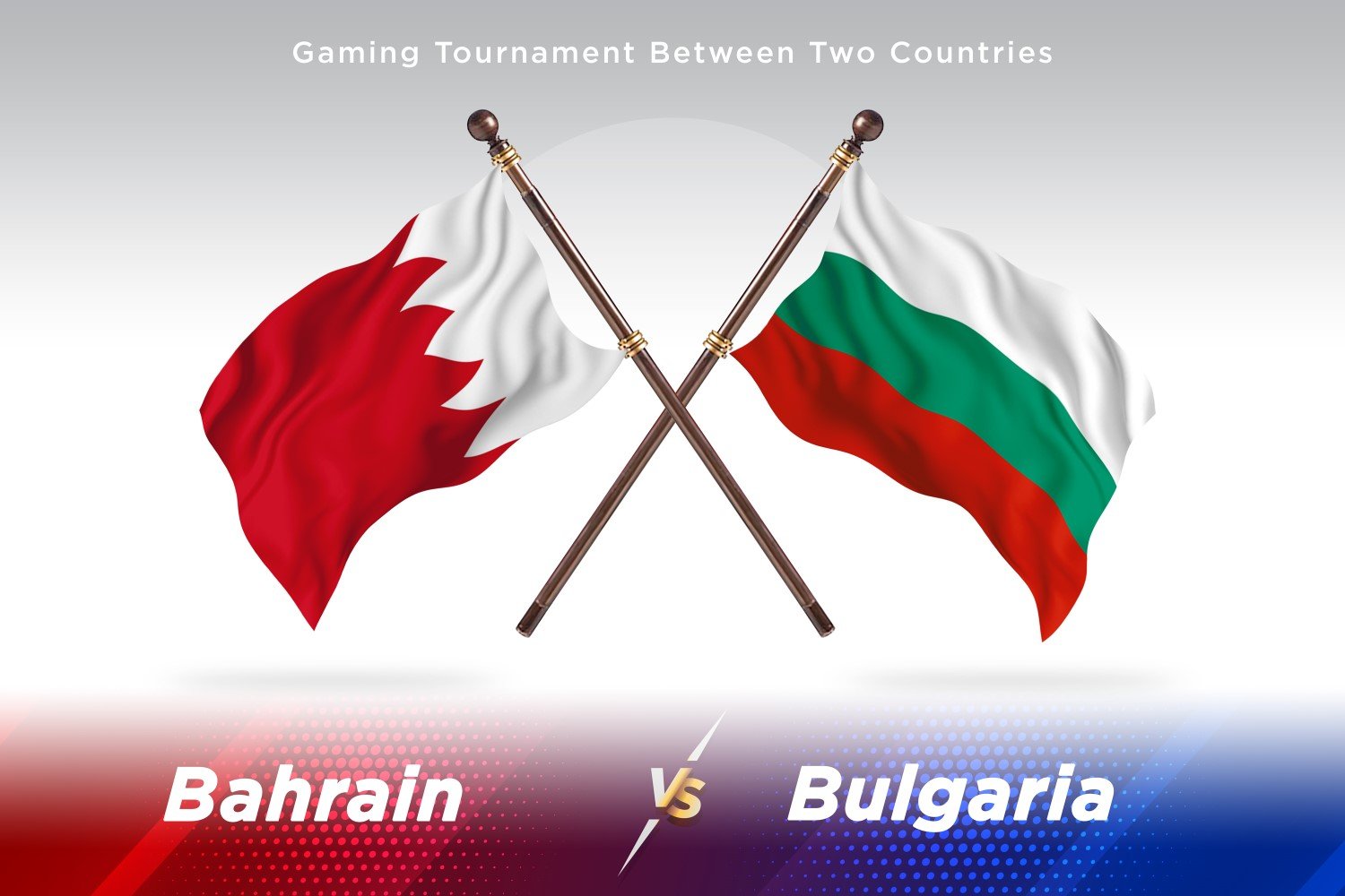 Bahrain versus Bulgaria Two Flags