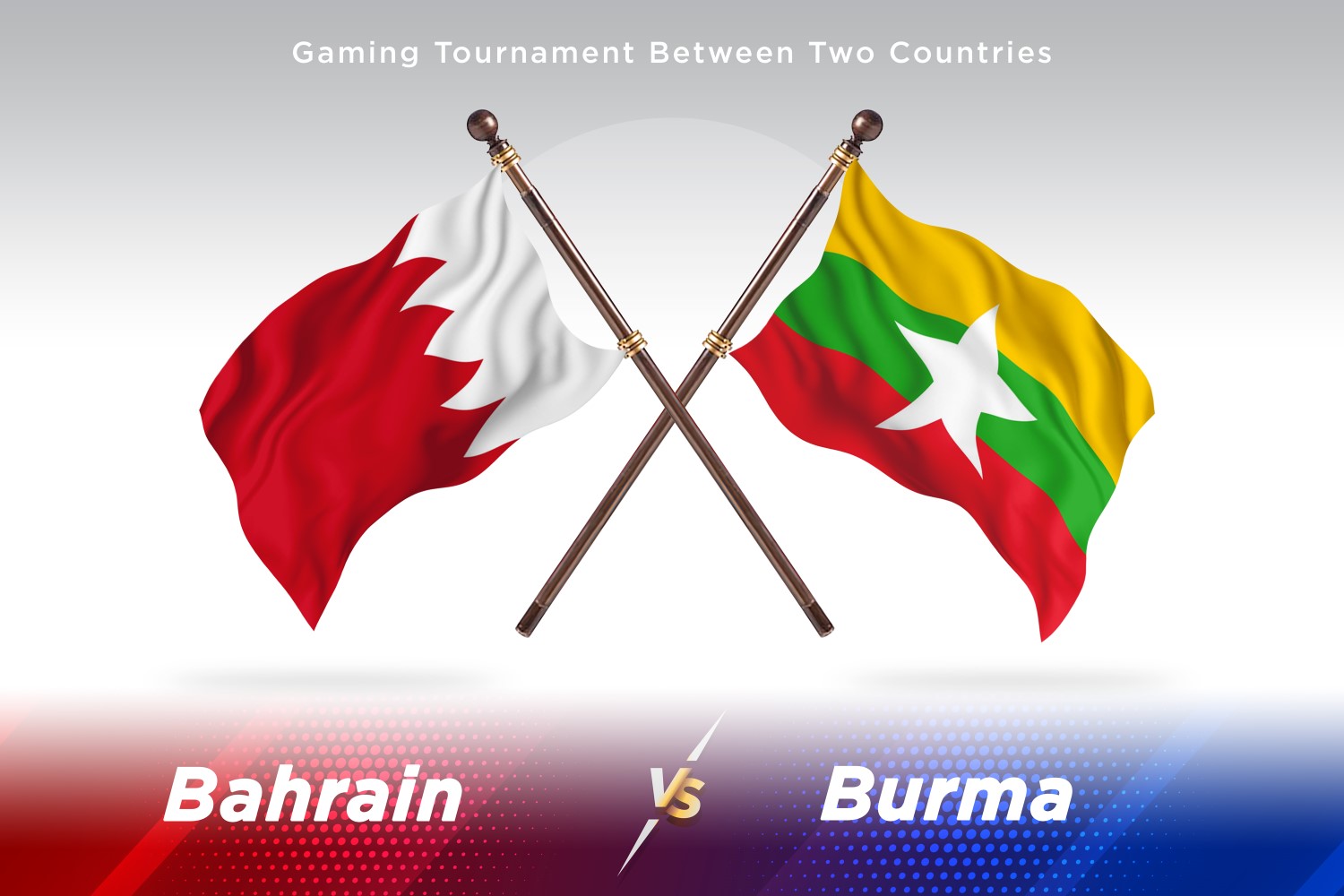 Bahrain versus Burma Two Flags