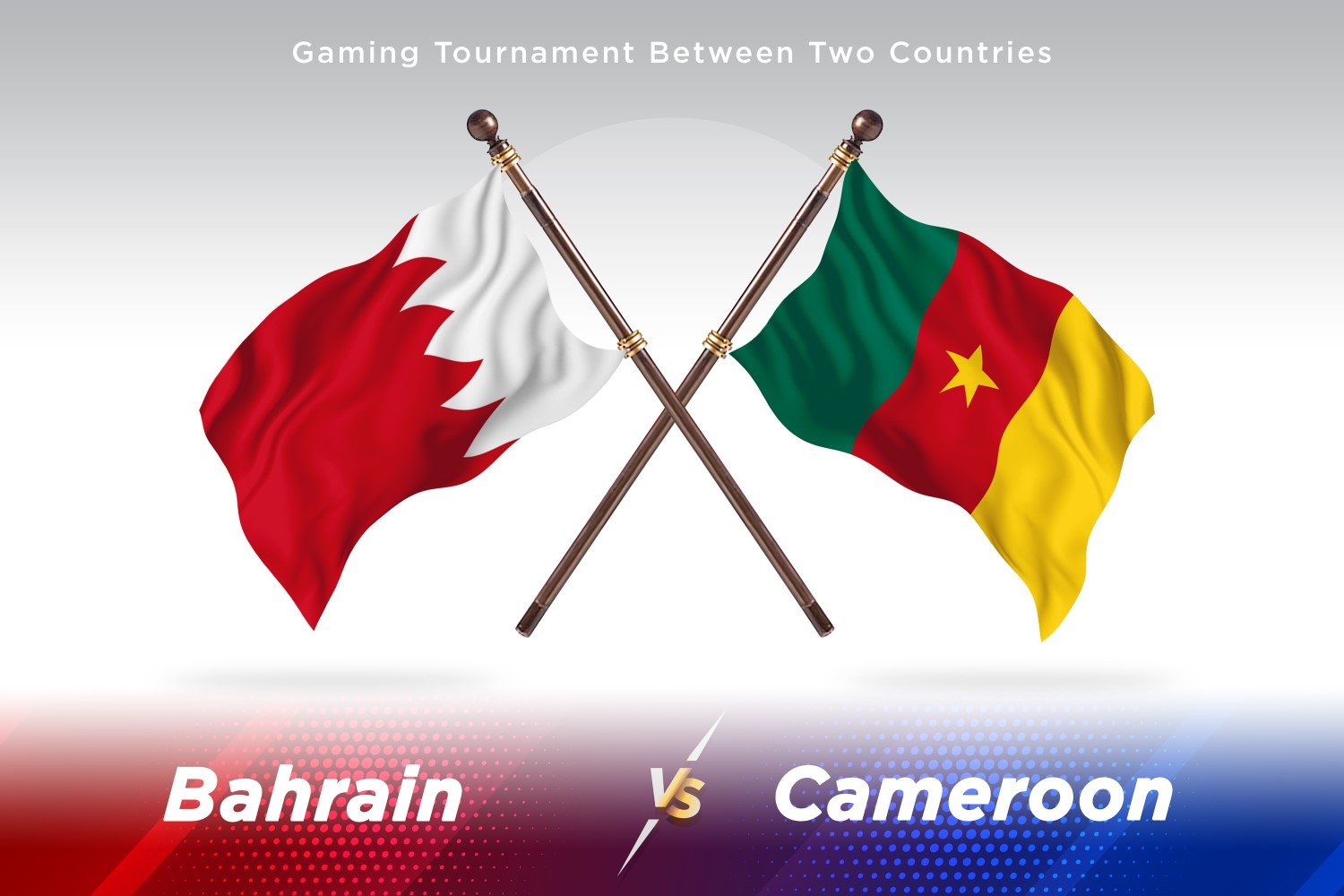 Bahrain versus Cameroon Two Flags