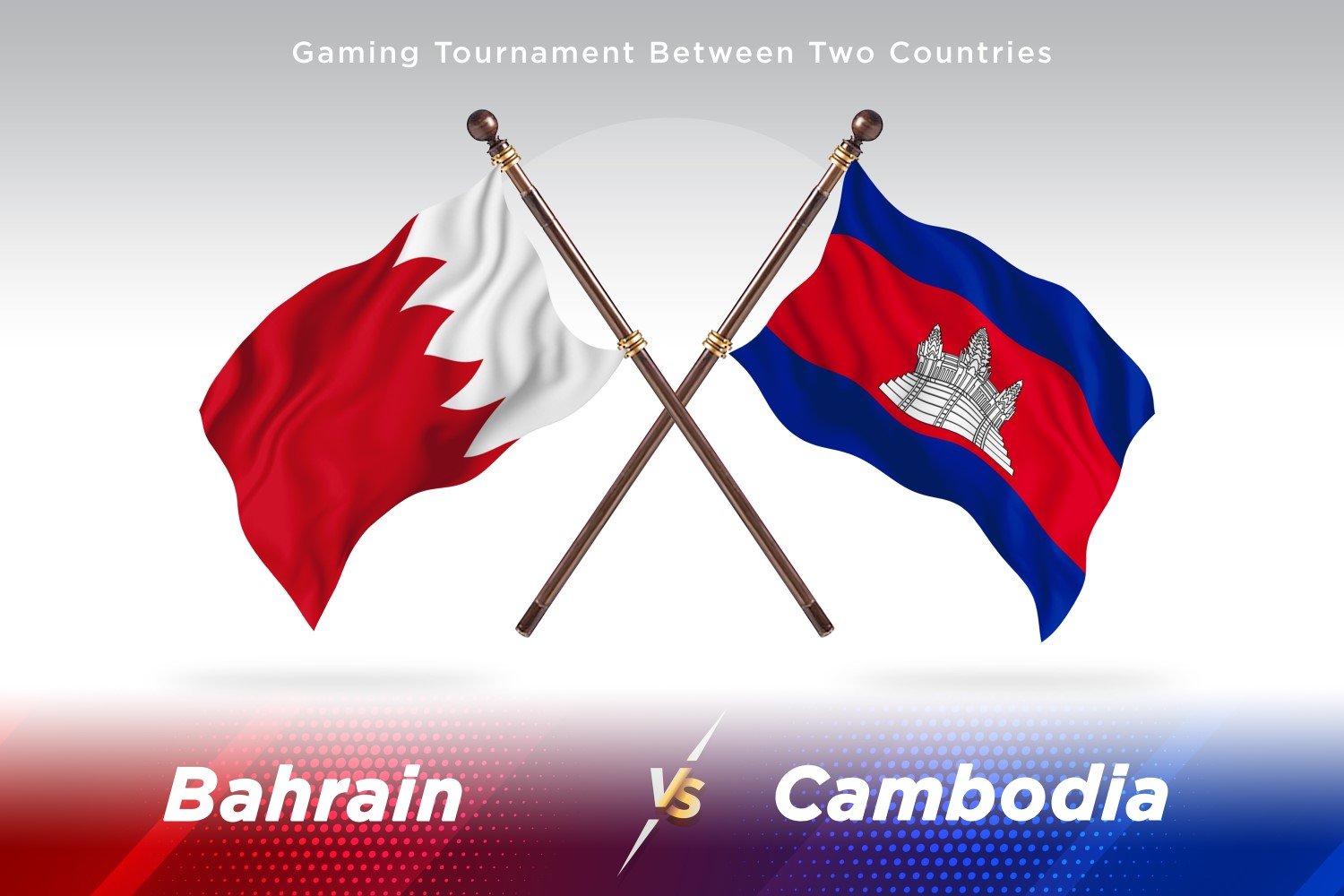 Bahrain versus Cambodia Two Flags