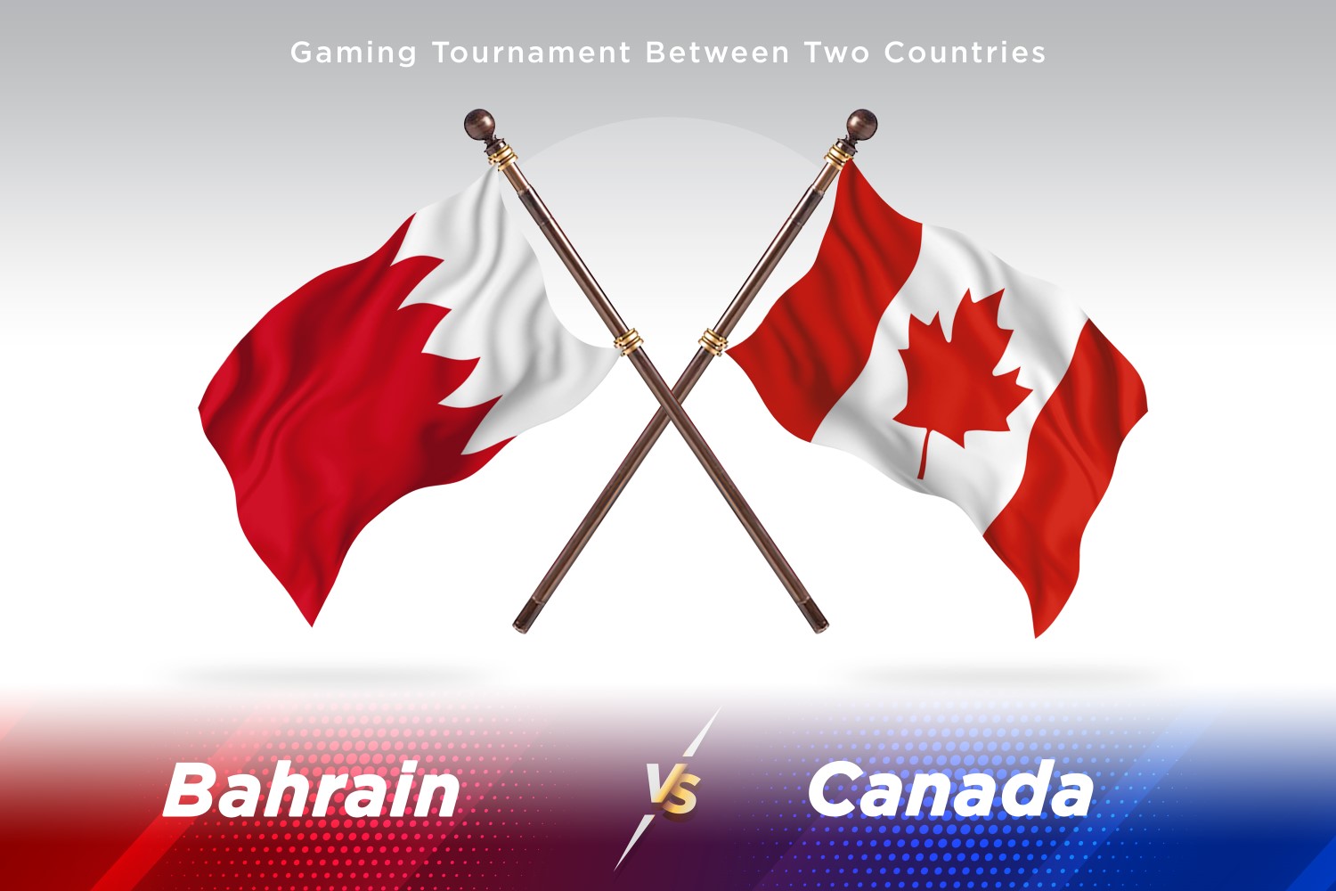 Bahrain versus Canada Two Flags