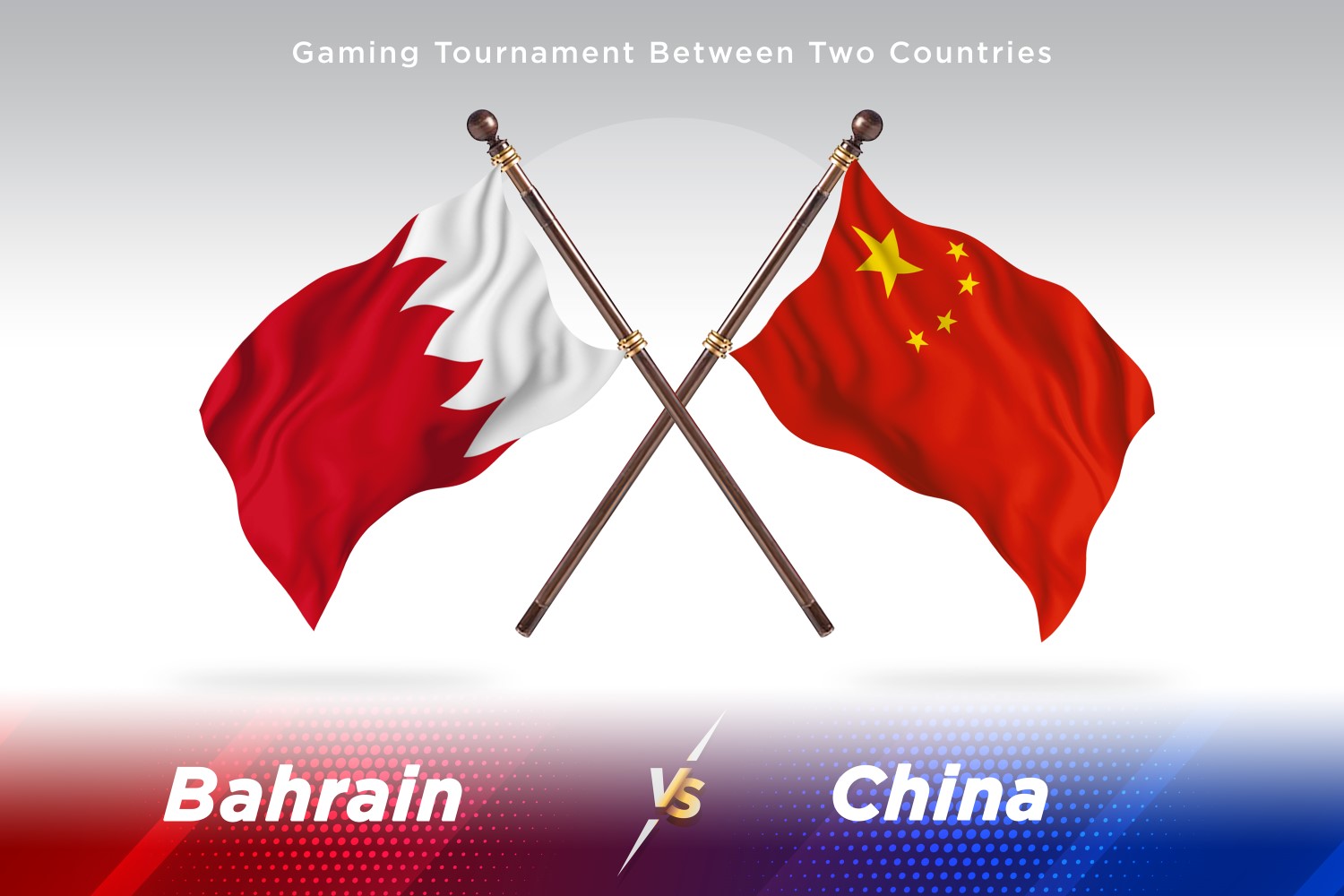 Bahrain versus china Two Flags